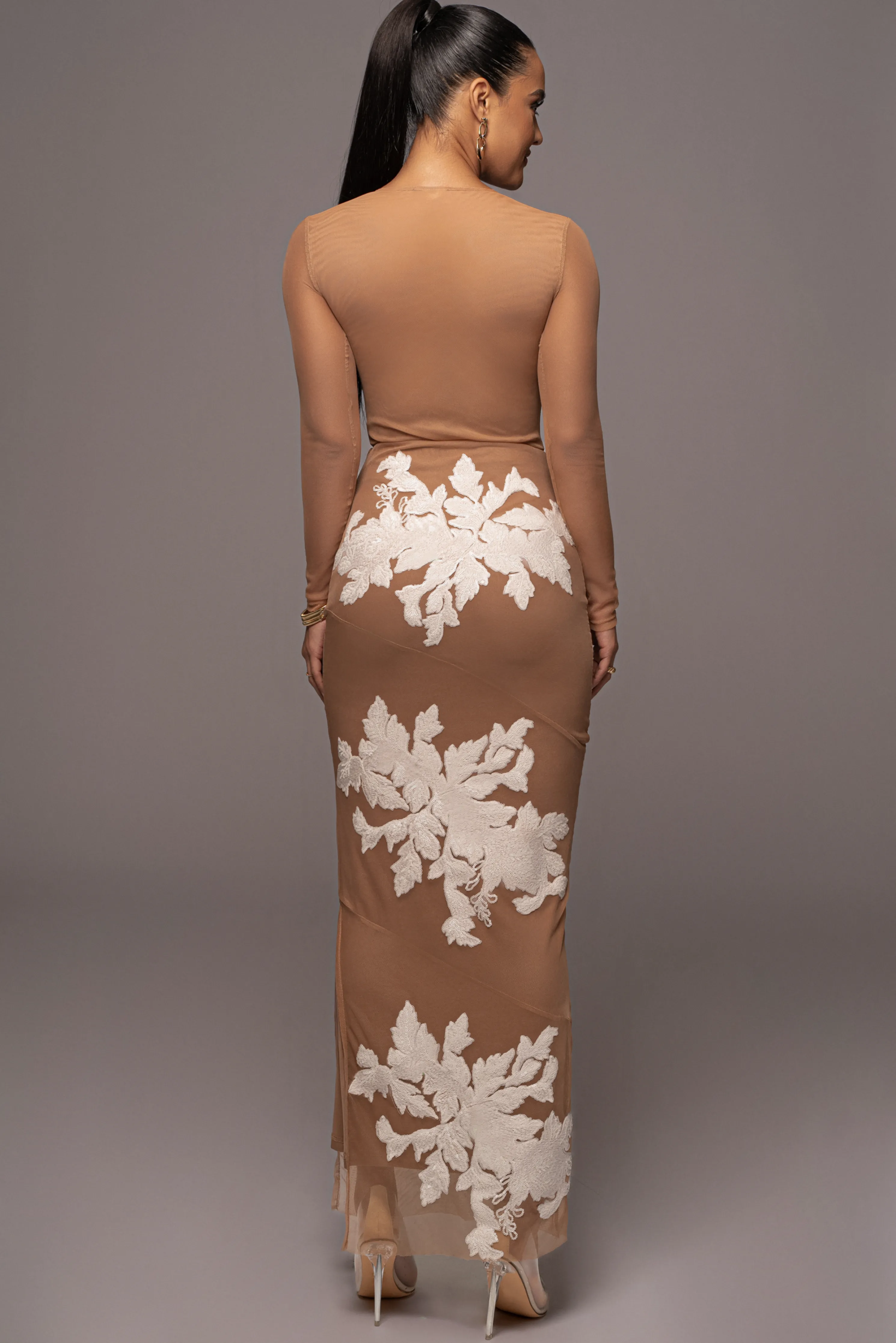 White Edena Embroidered Midi Skirt