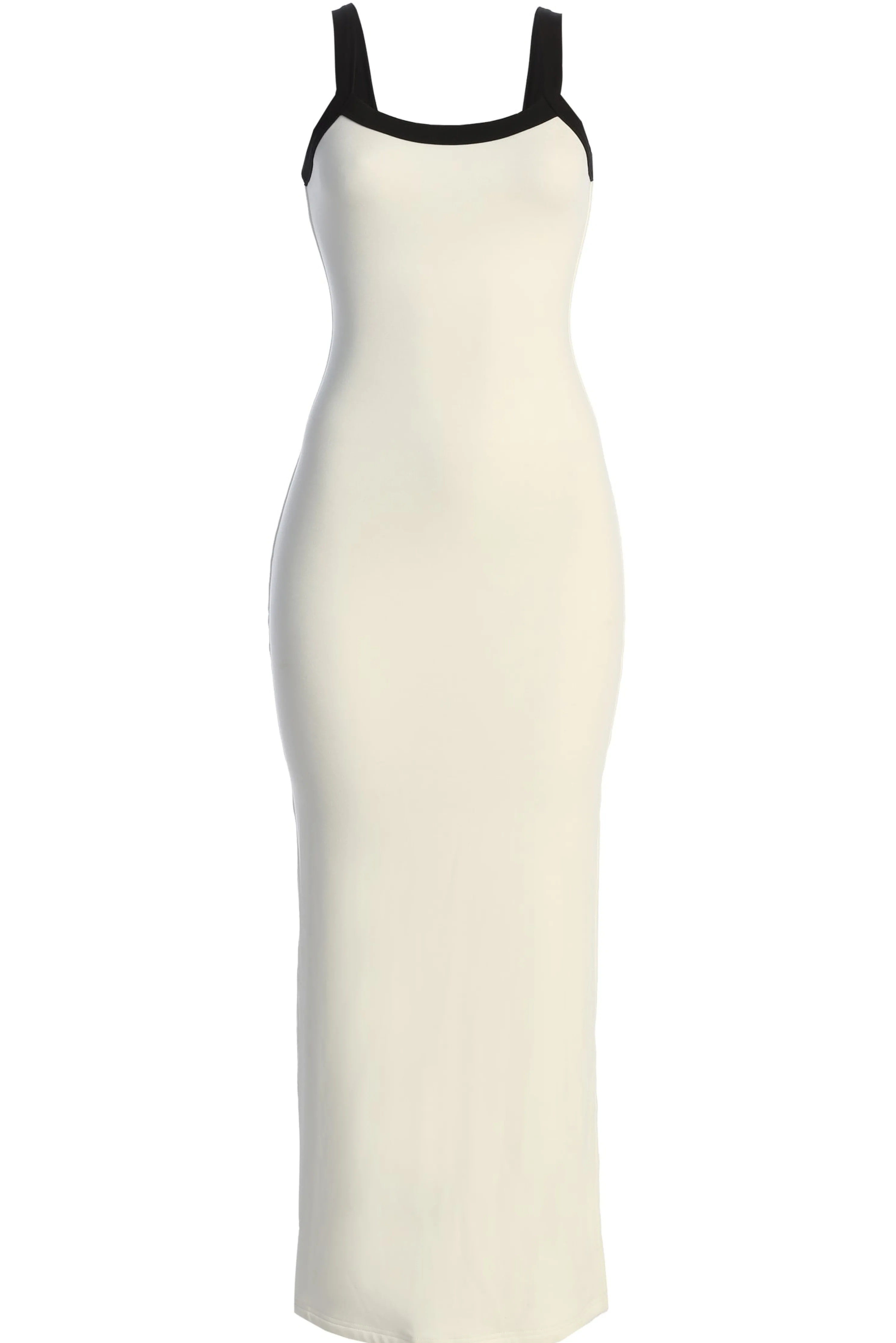 White Francesca Contrast Maxi Dress