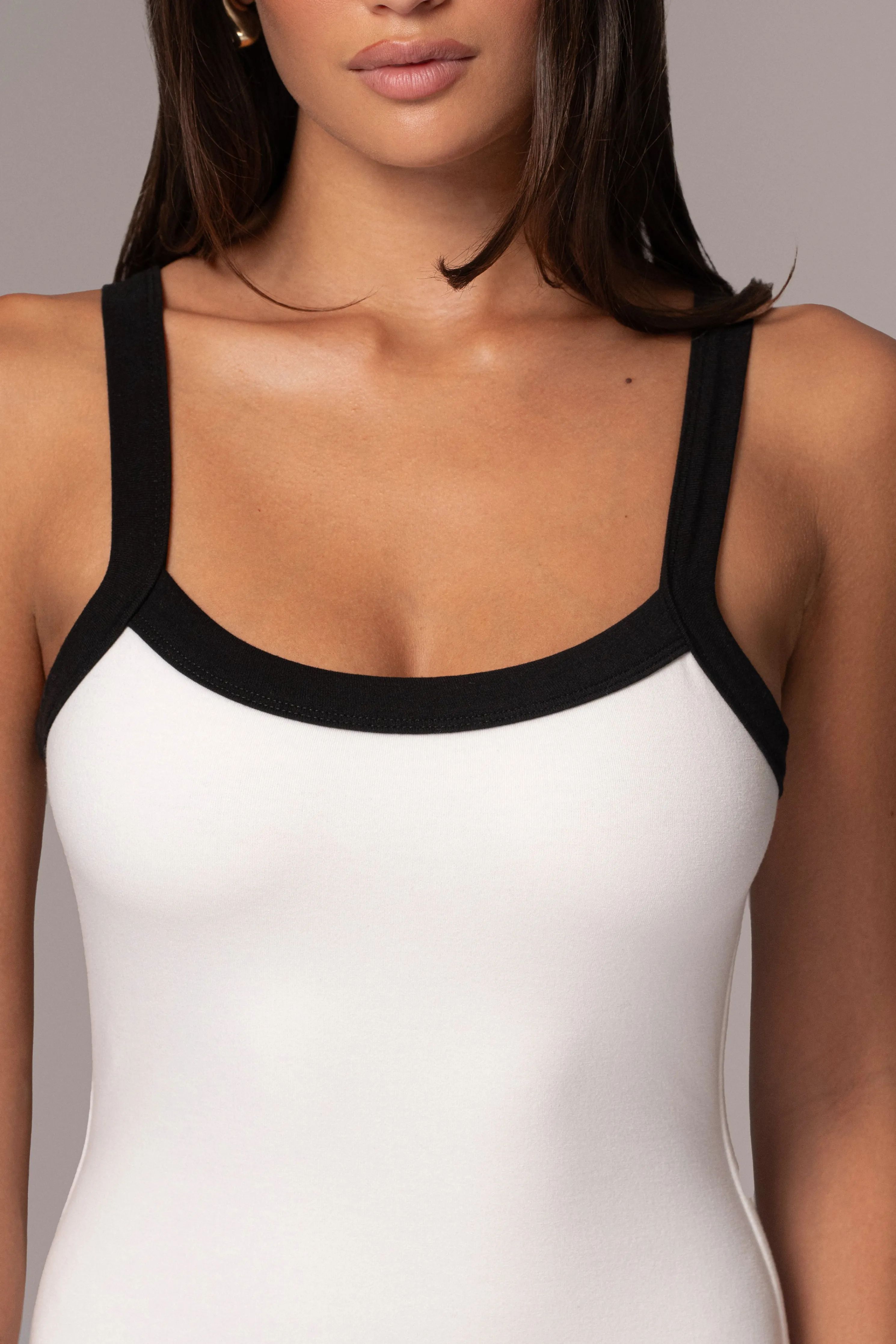 White Francesca Contrast Maxi Dress