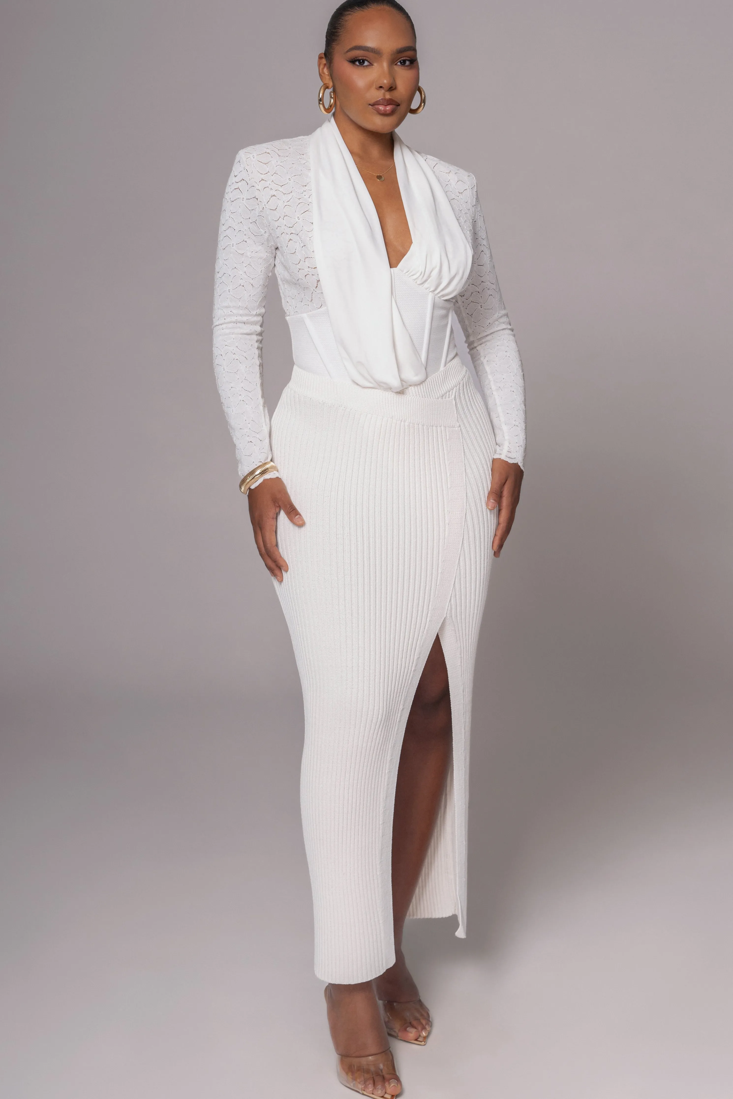 White Lace Corset Bodysuit