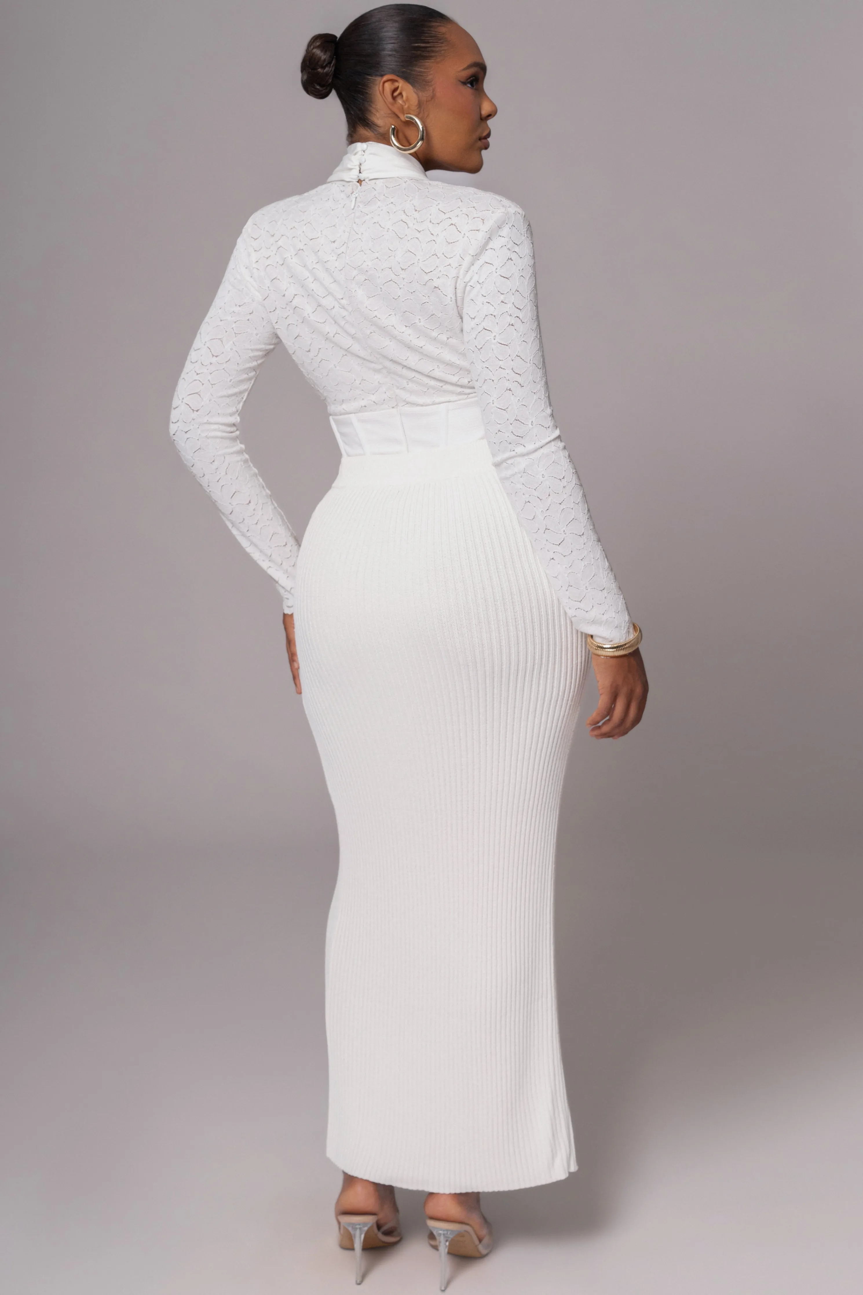 White Lace Corset Bodysuit