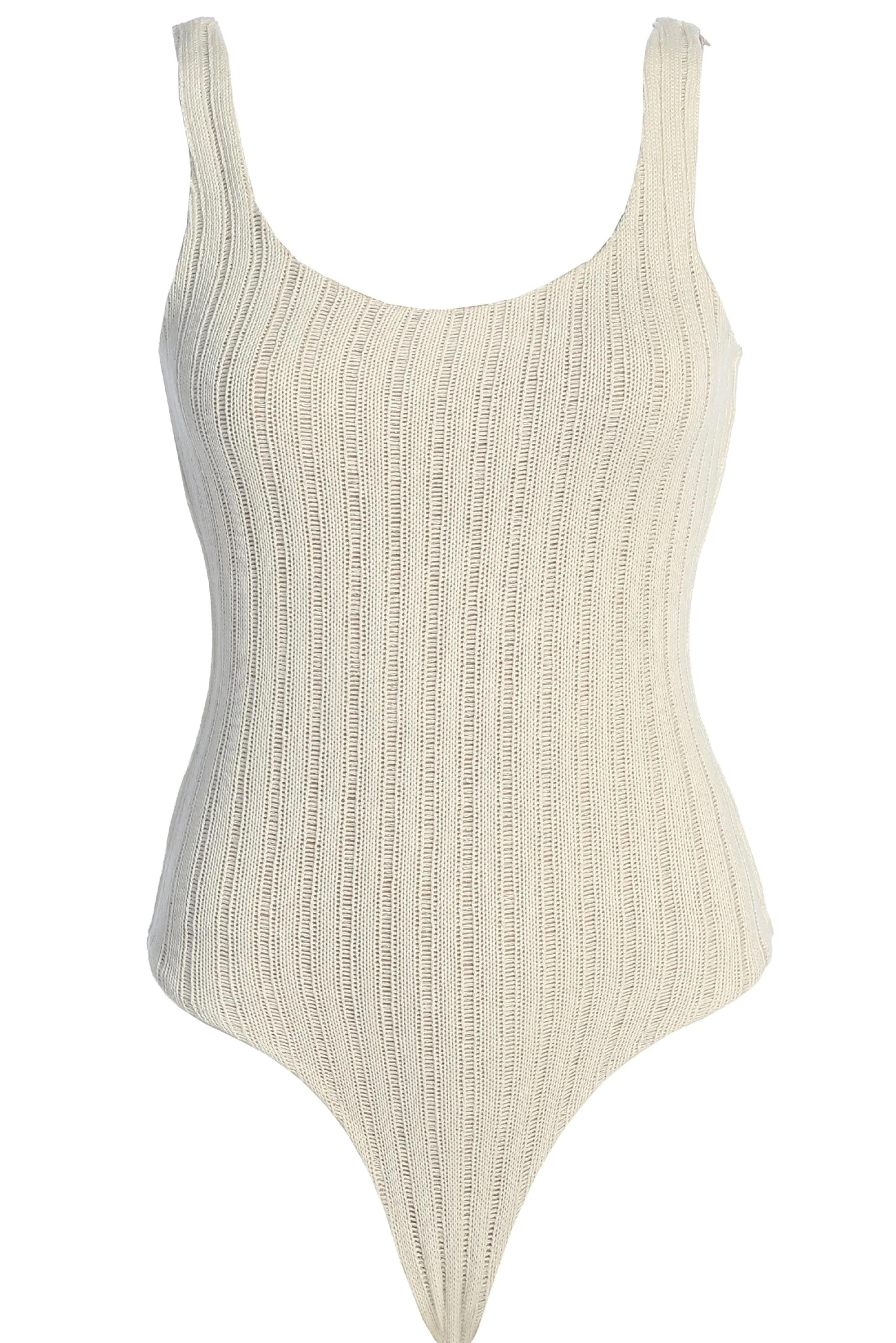 White Luz Rib Knit Bodysuit