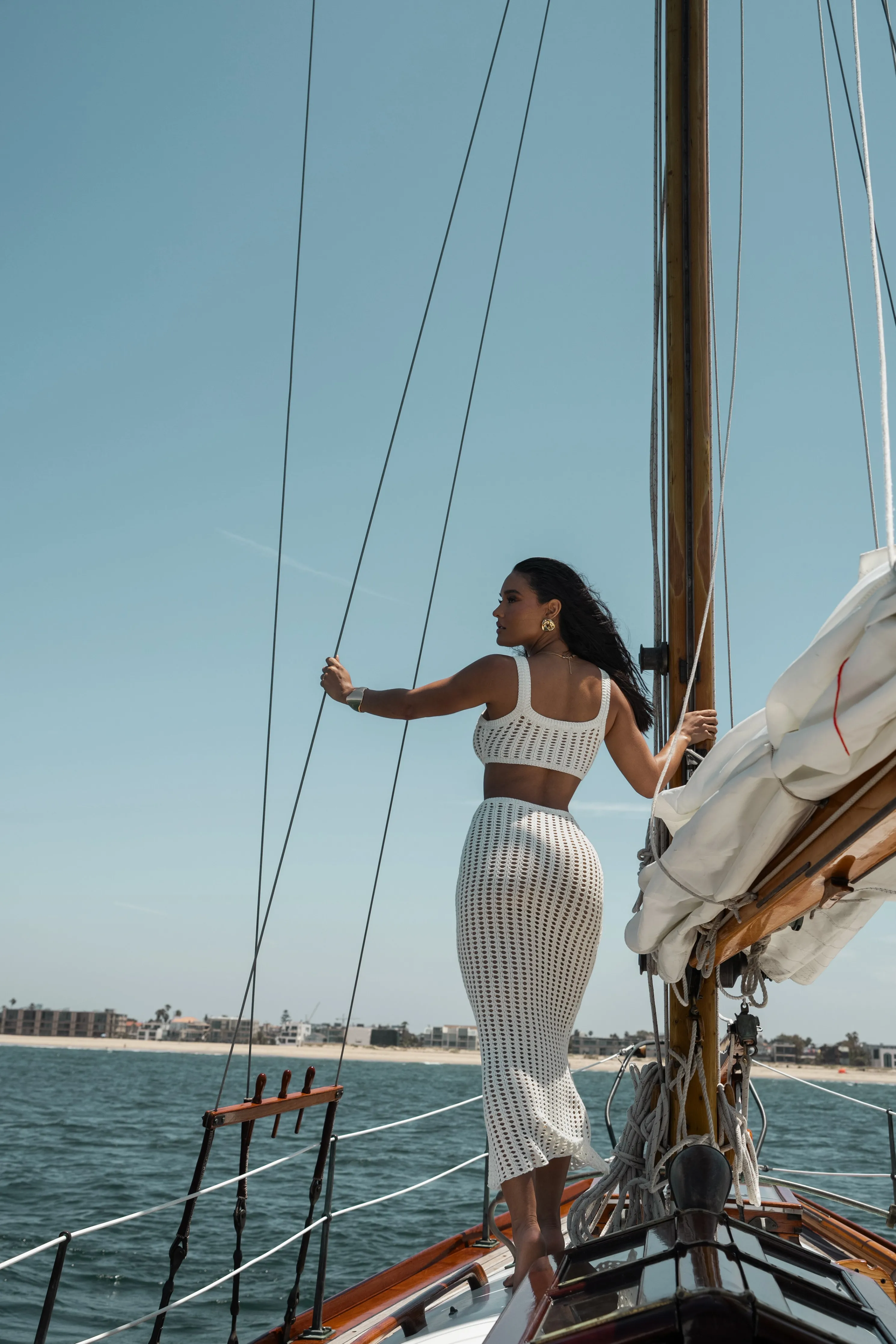 White Melrose Cutout Midi Dress