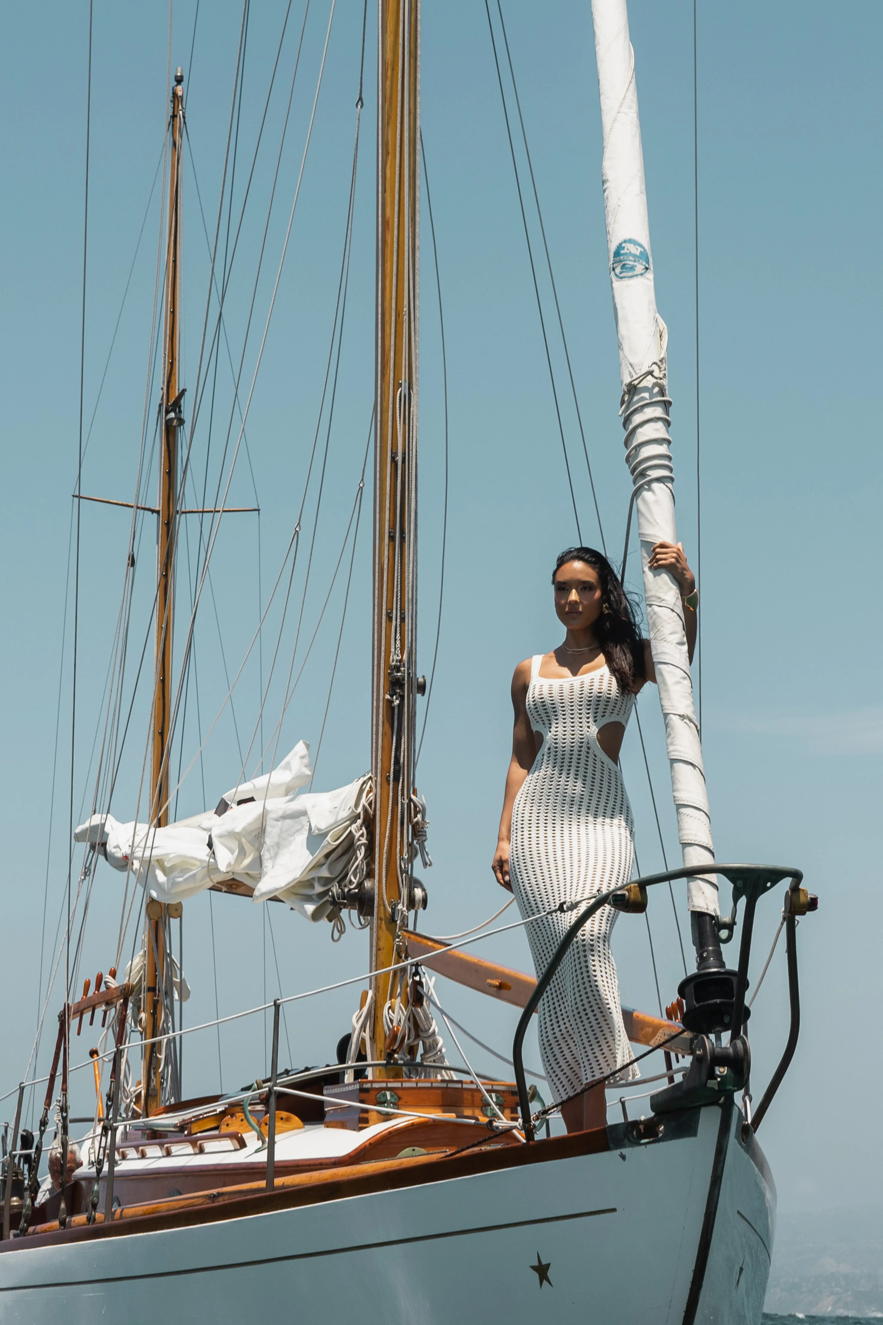 White Melrose Cutout Midi Dress