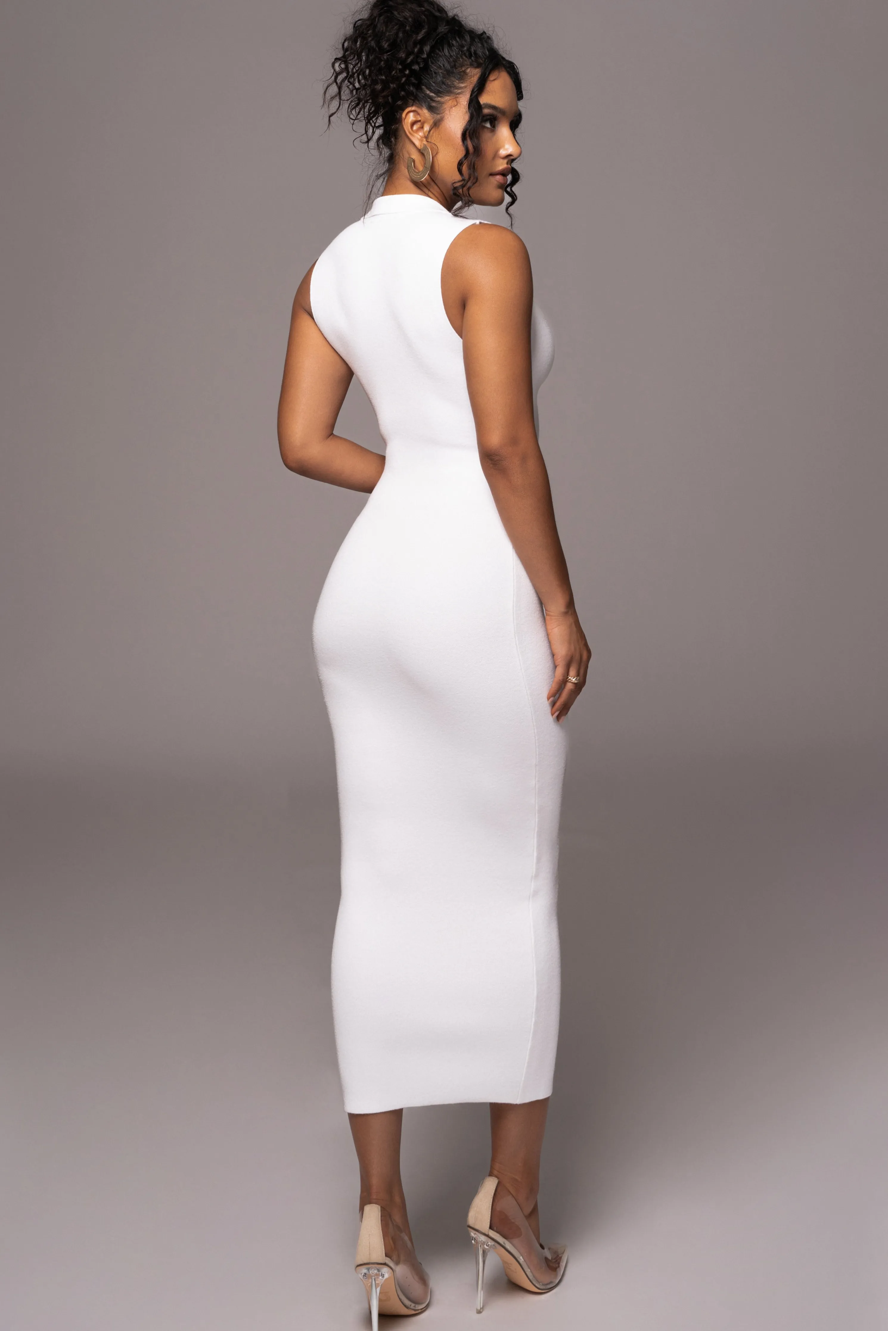White Never Better Midi Dress