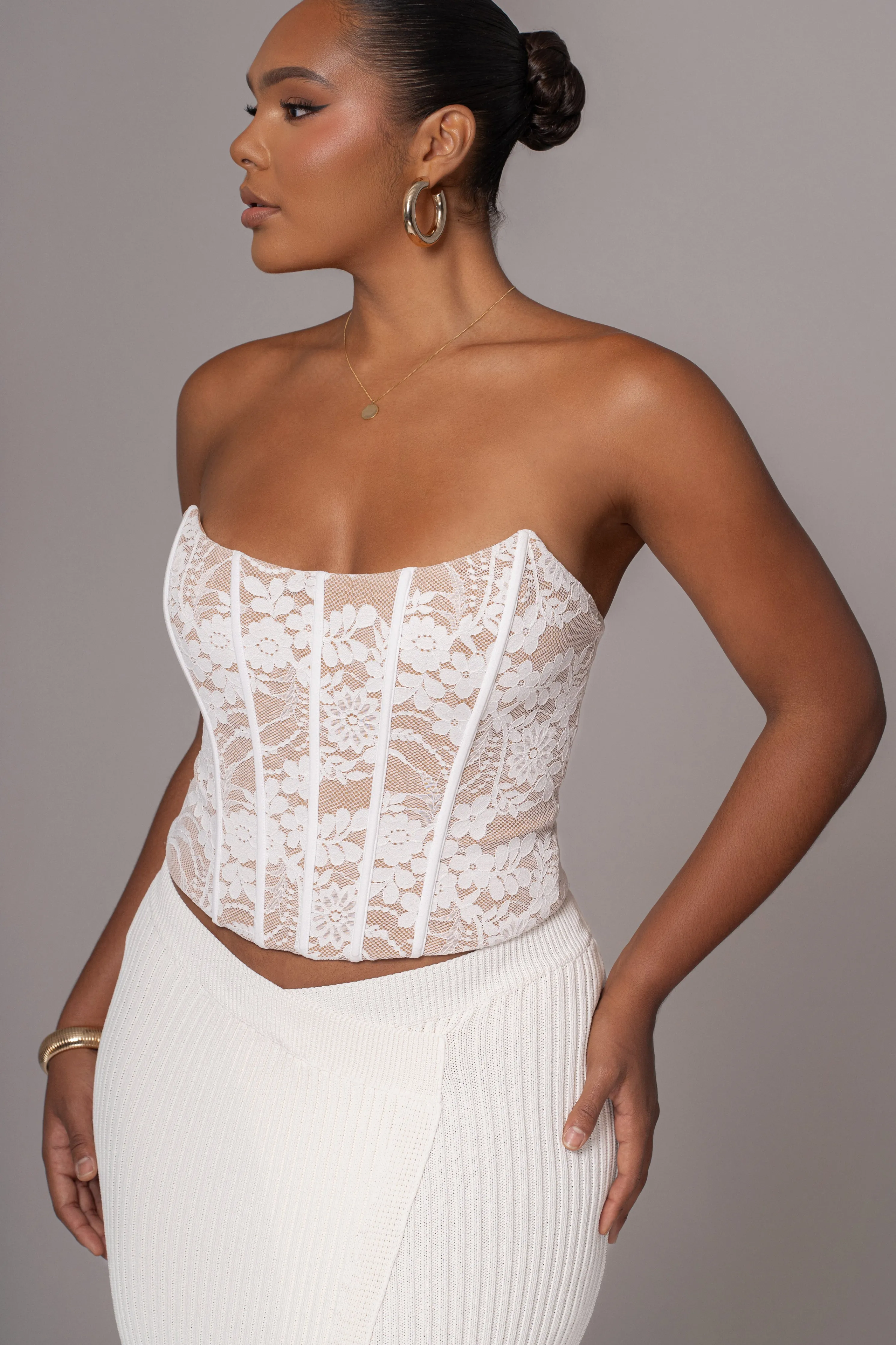 White Rosemere Lace Top