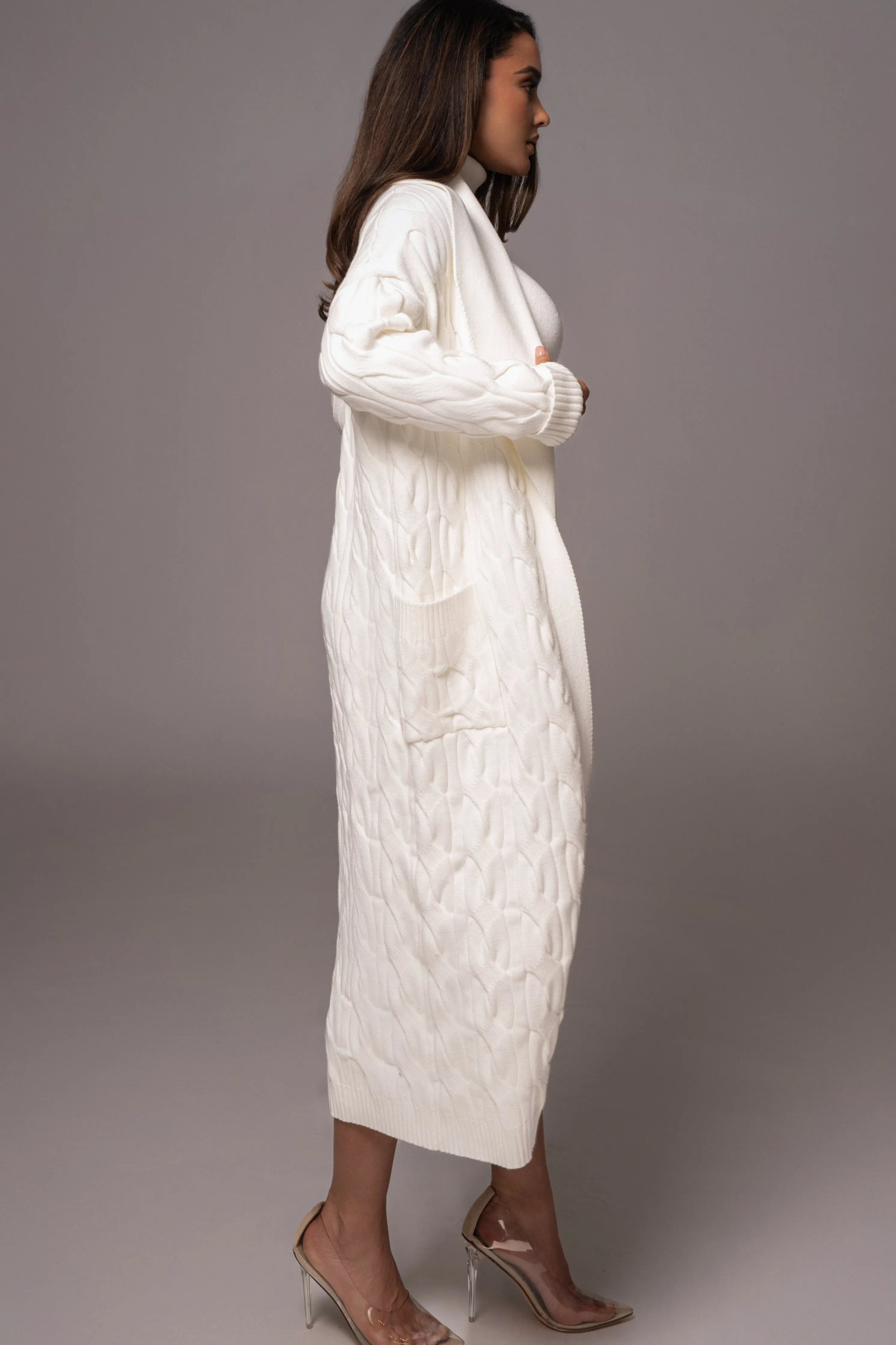 White Stepping Out Sweater Cardigan