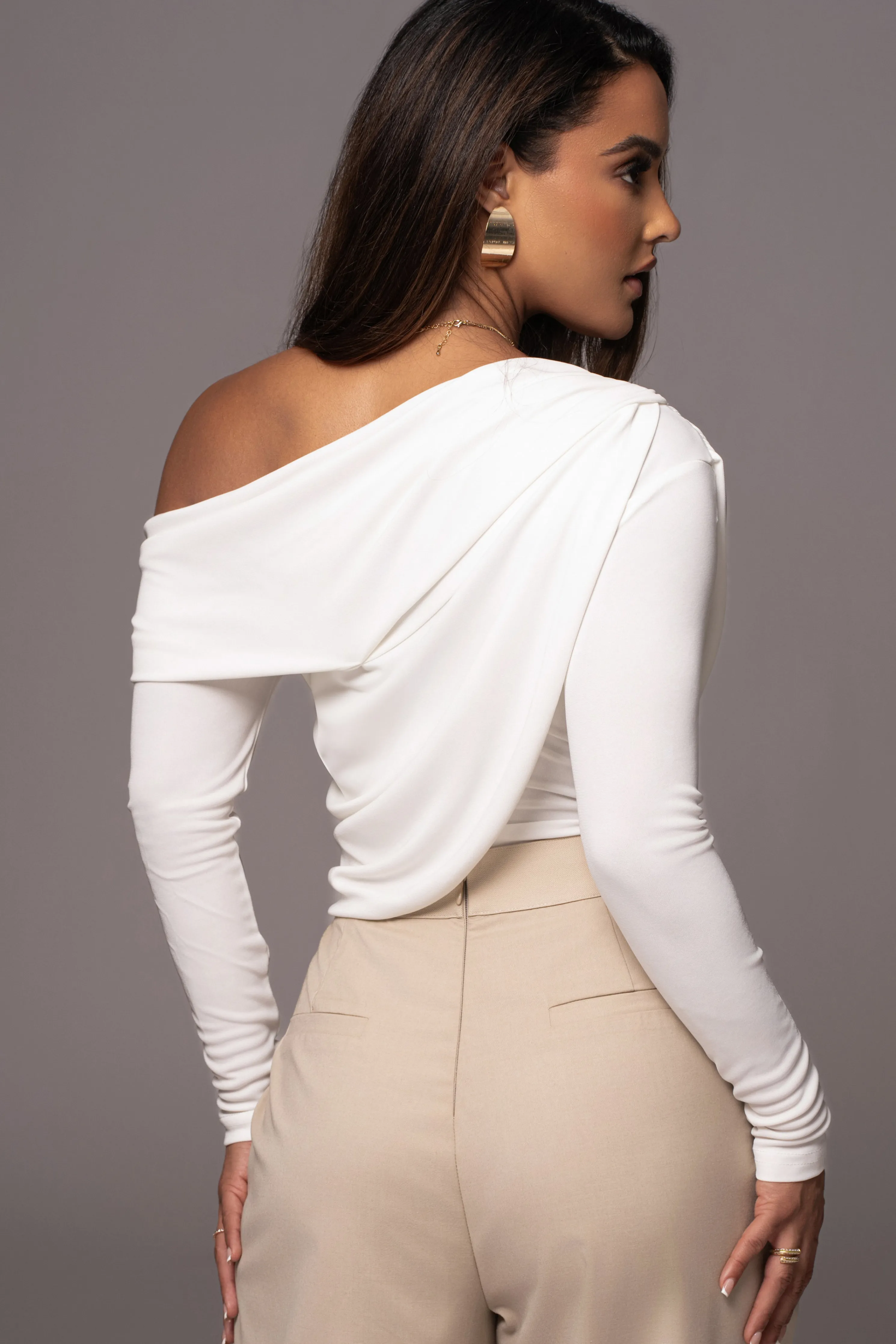 White Ultra High Neck Bodysuit