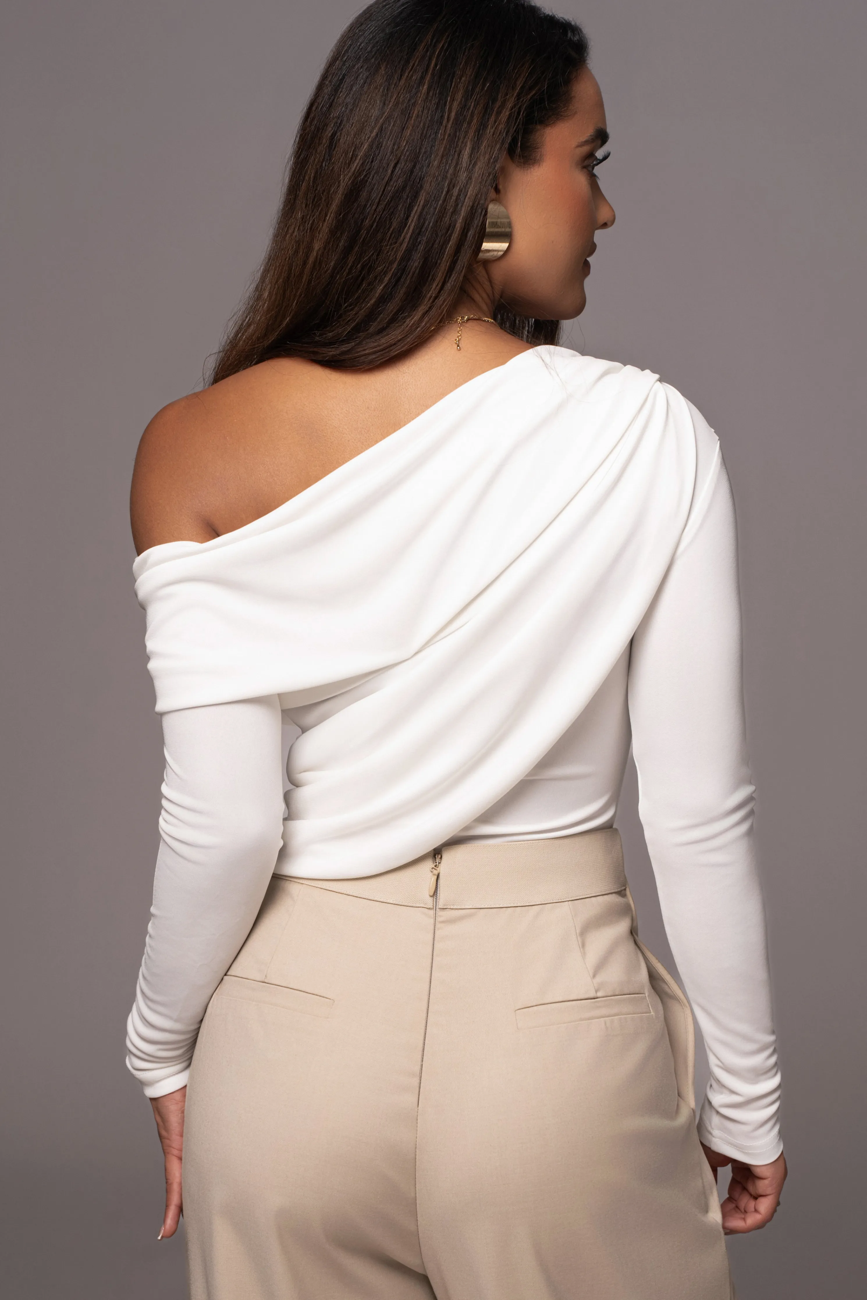 White Ultra High Neck Bodysuit