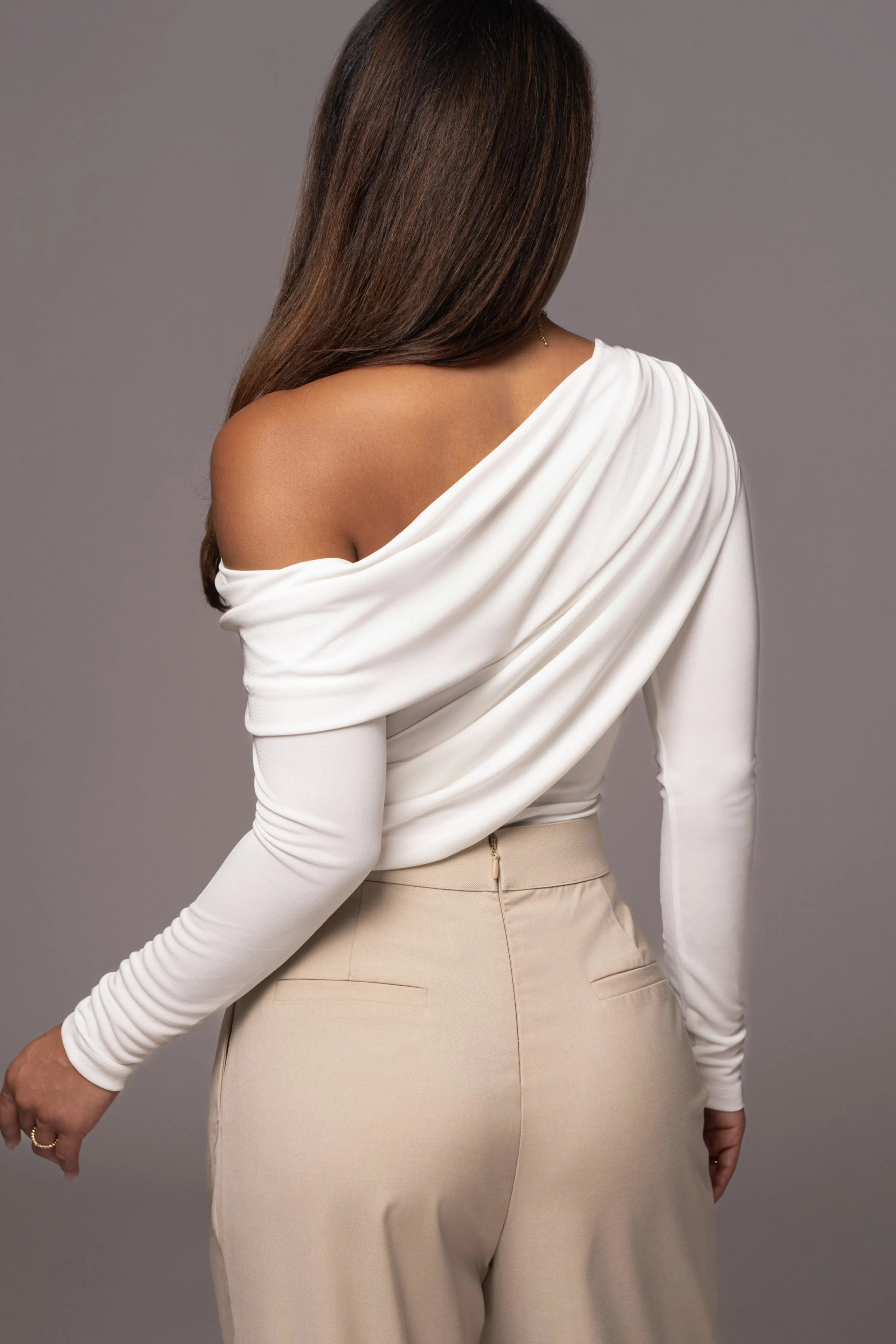 White Ultra High Neck Bodysuit