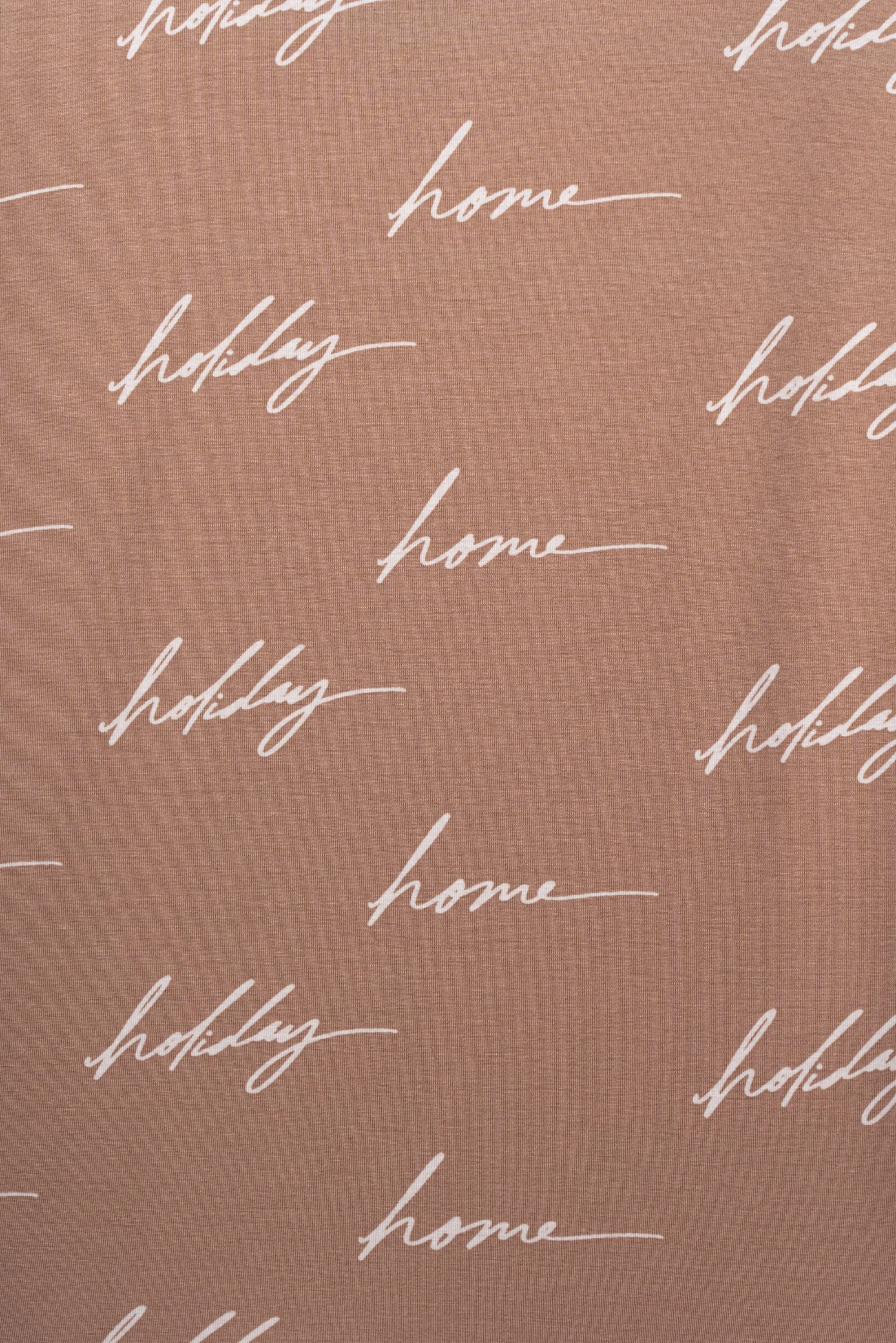 White/Tan Home For The Holiday Adult Pajama Set