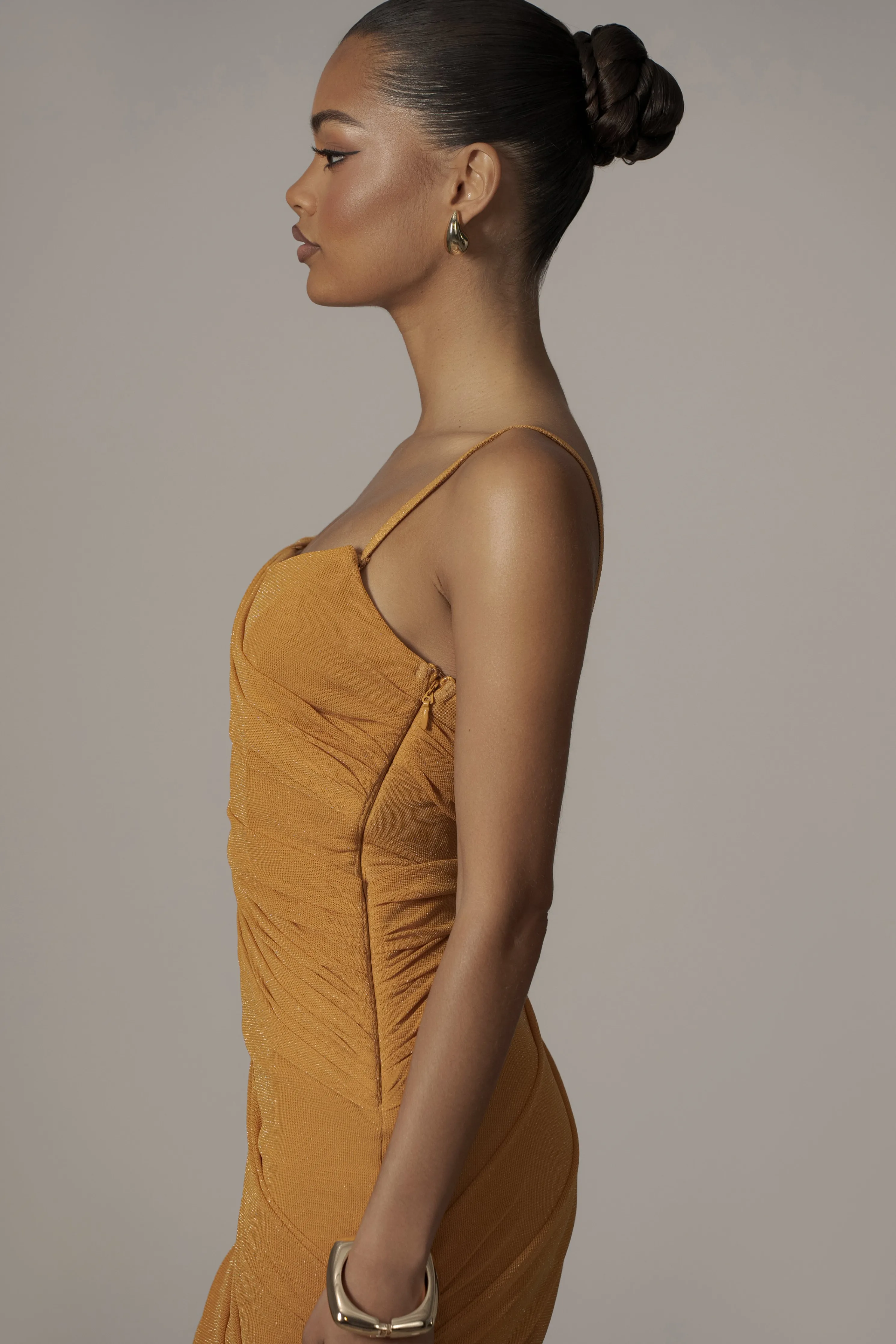 Yellow Catalina Lurex Knit Maxi Dress