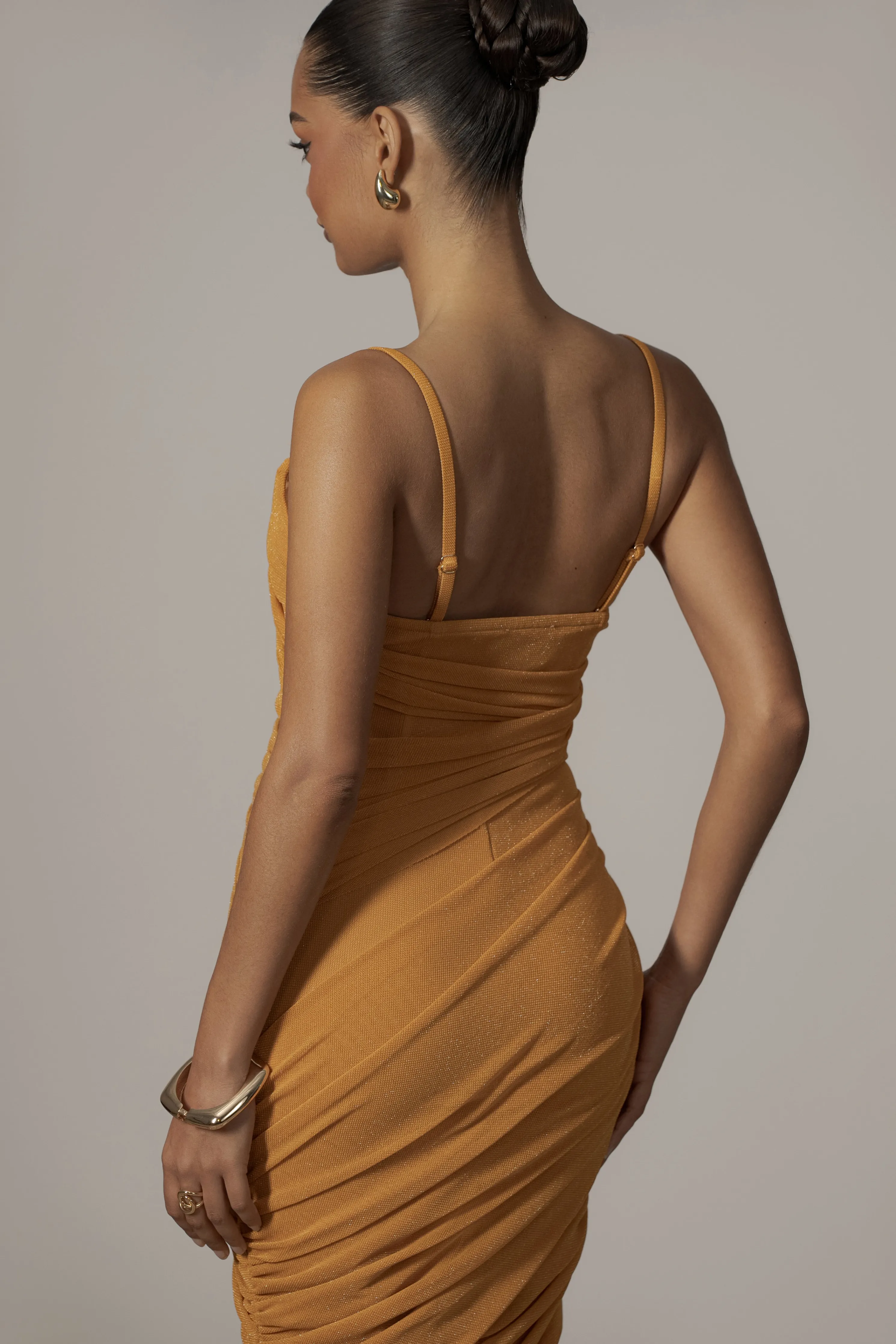 Yellow Catalina Lurex Knit Maxi Dress