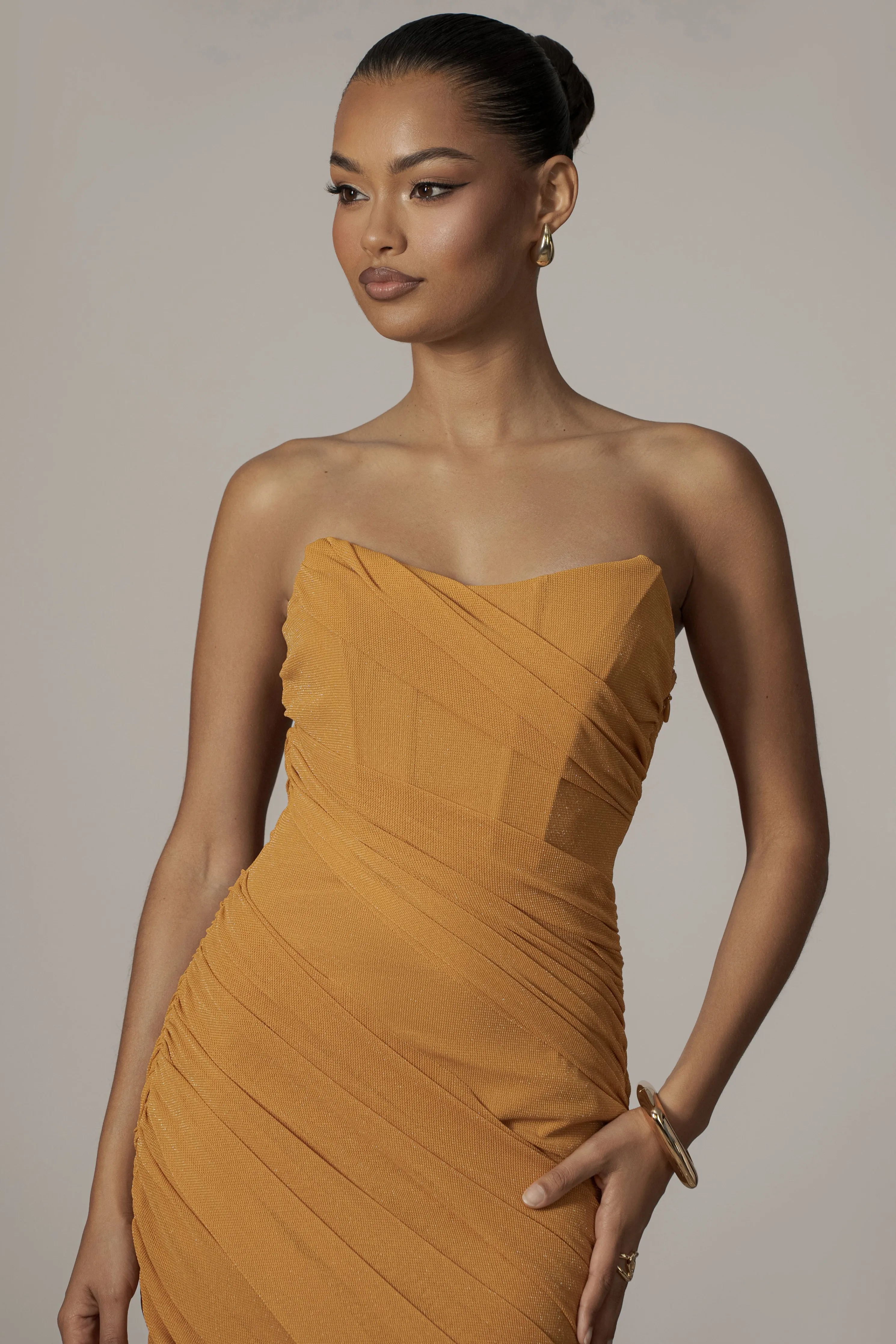 Yellow Catalina Lurex Knit Maxi Dress