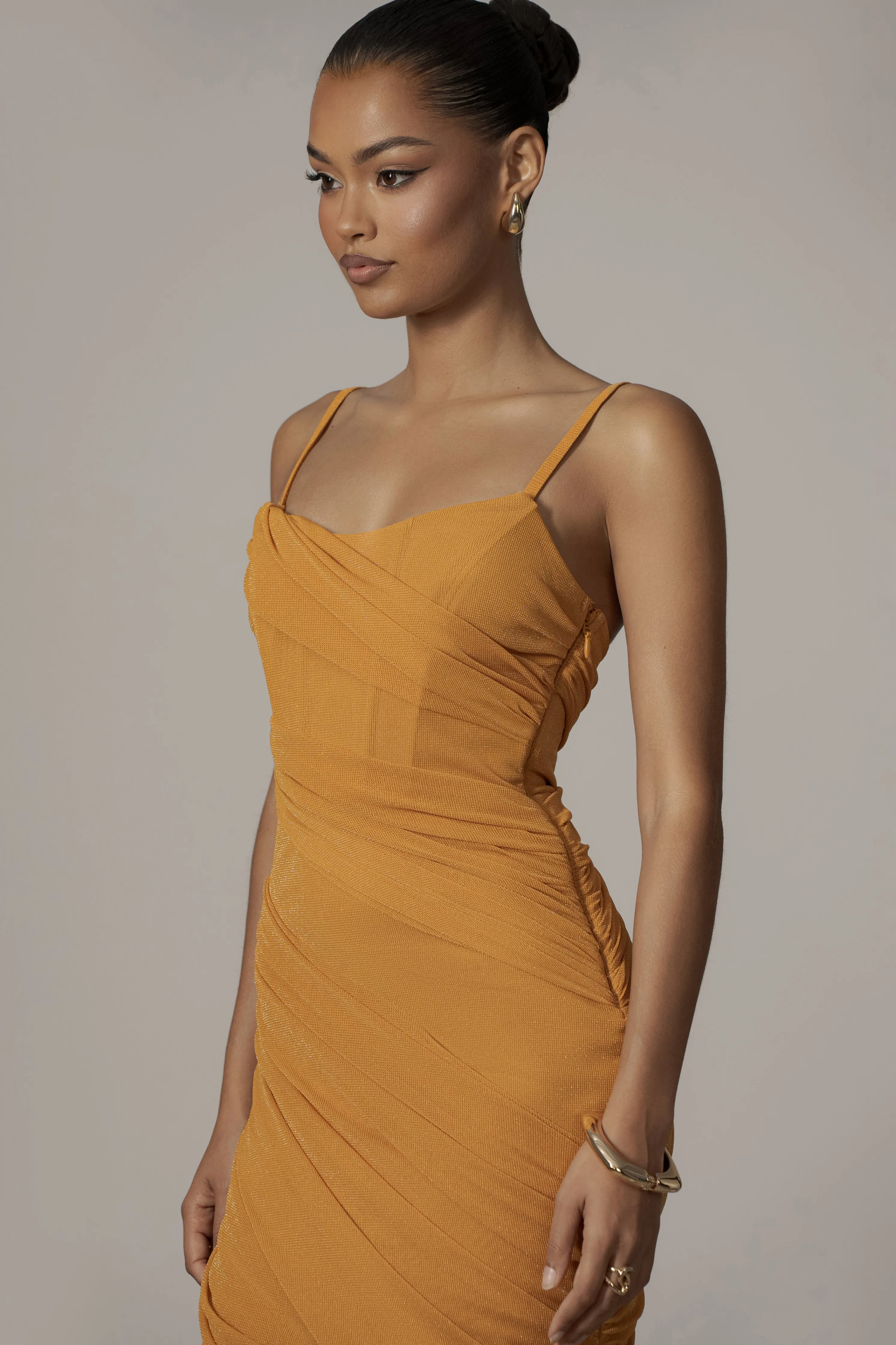 Yellow Catalina Lurex Knit Maxi Dress