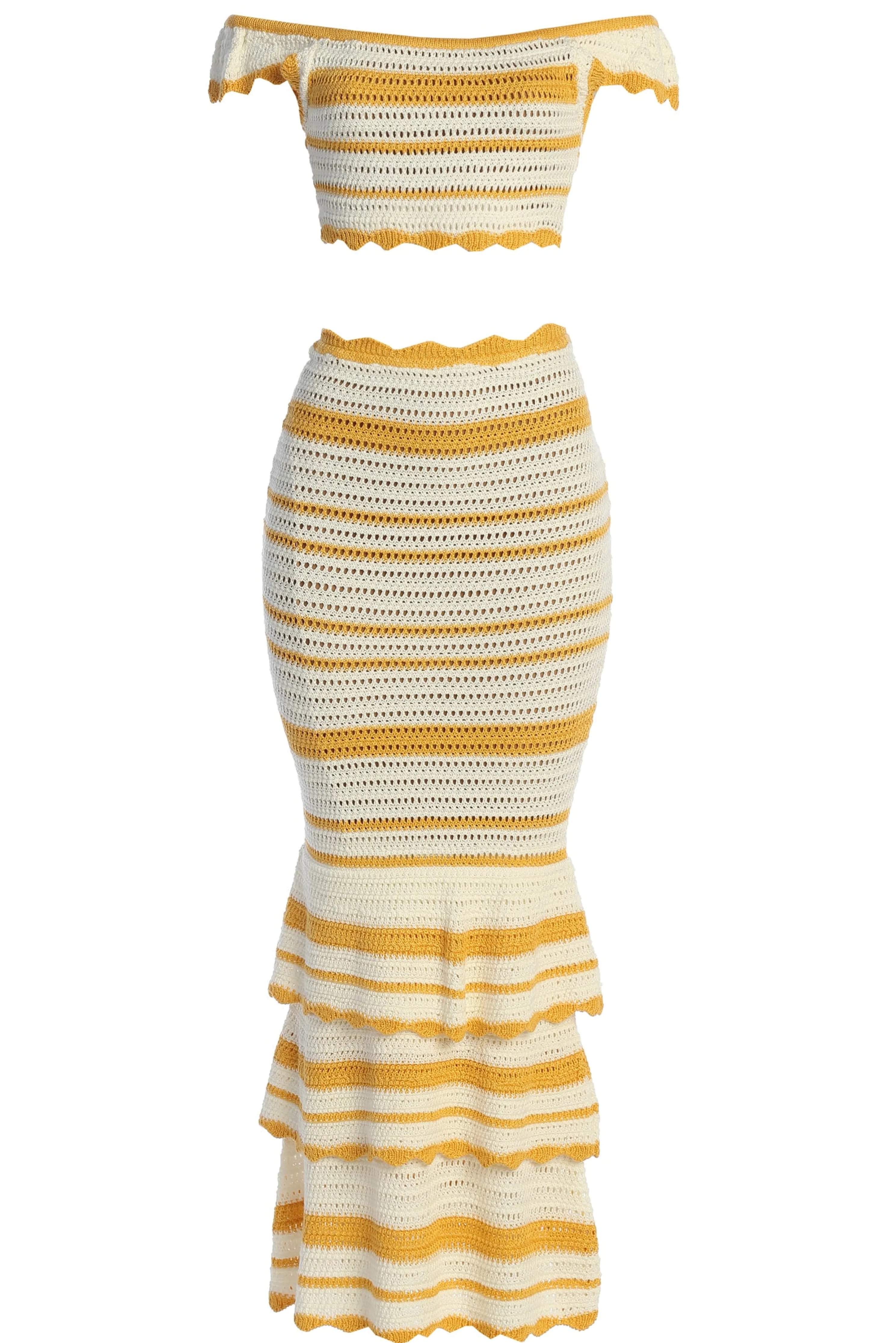 Yellow Corazon Ruffle Skirt Set