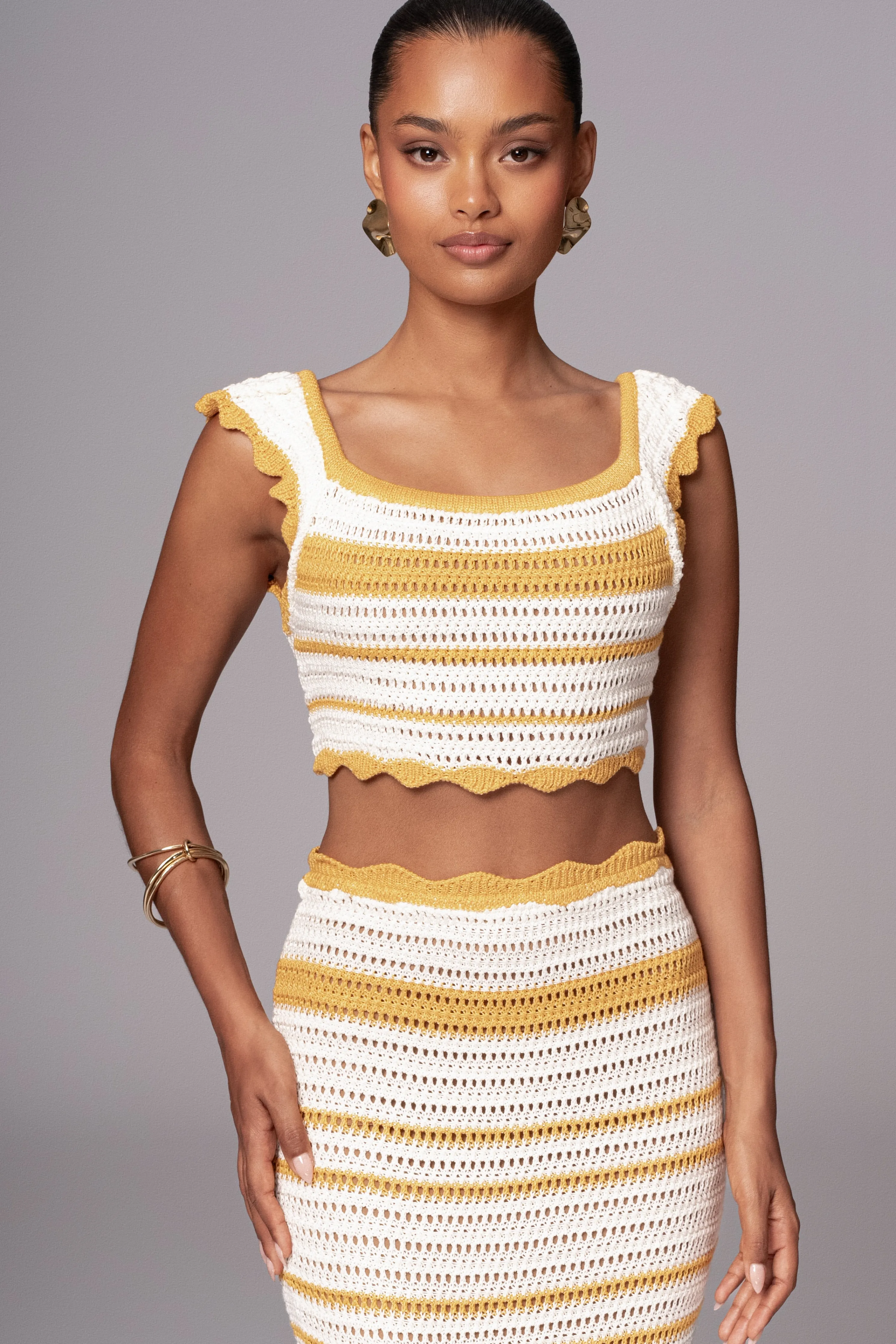 Yellow Corazon Ruffle Skirt Set