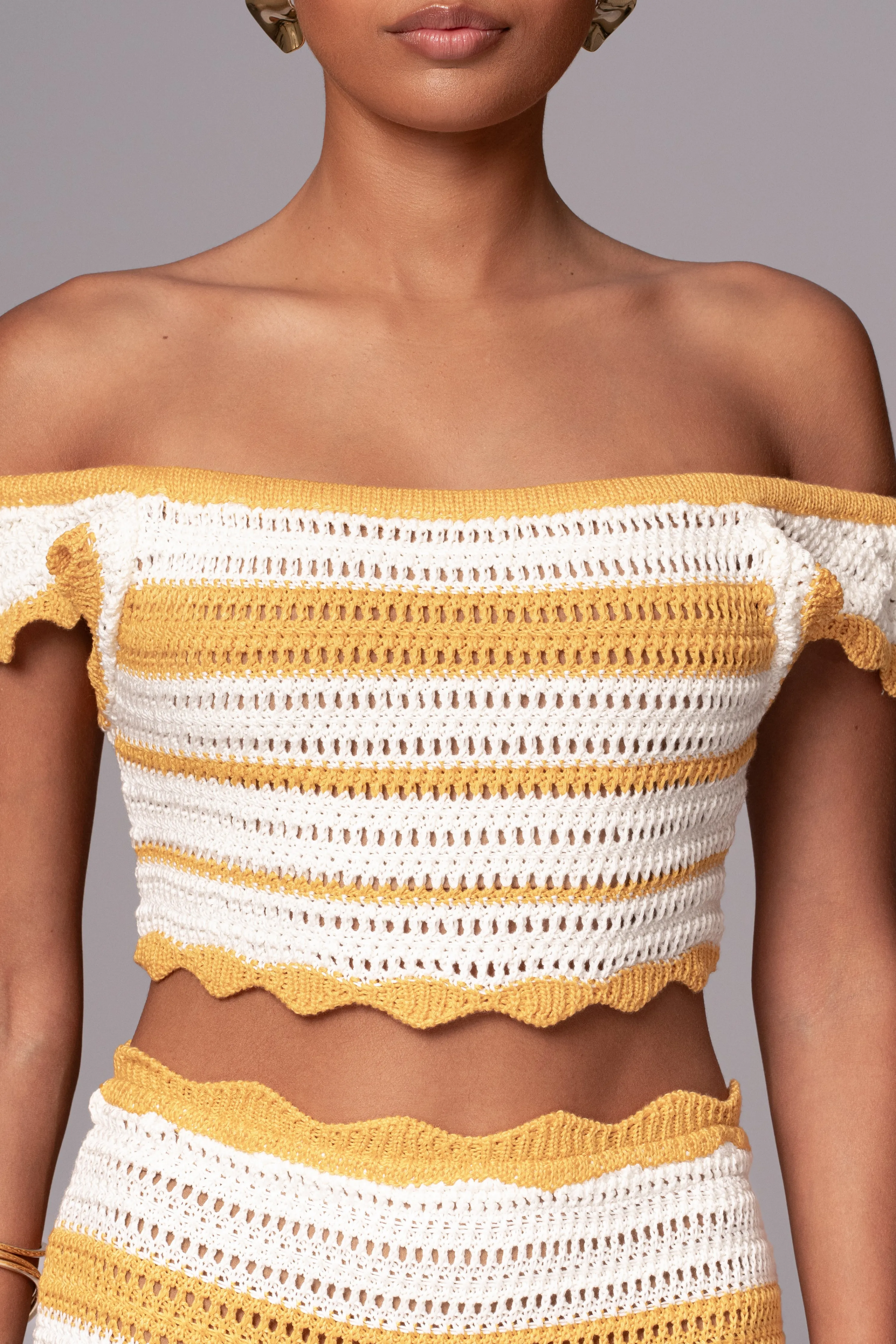 Yellow Corazon Ruffle Skirt Set