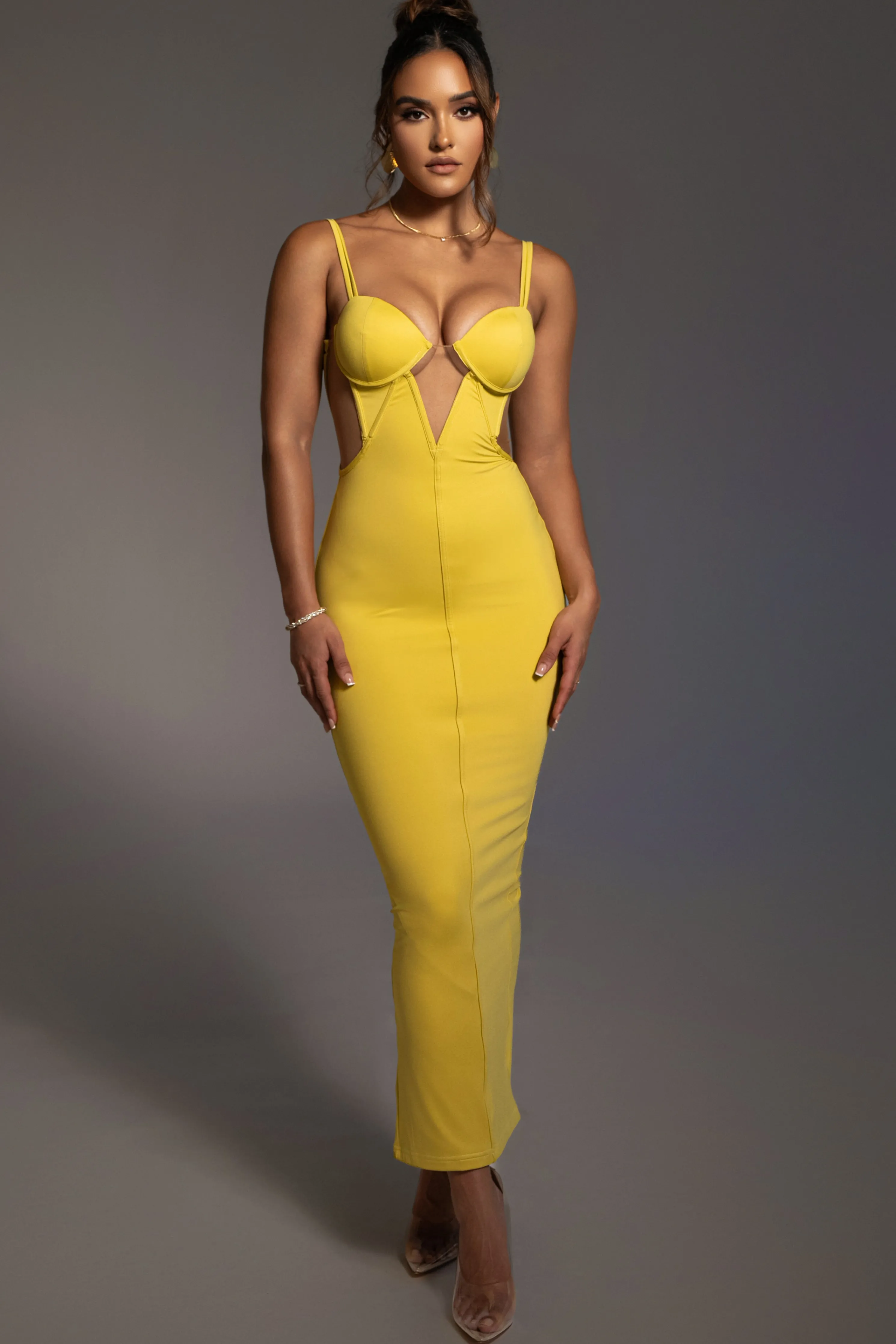 Yellow Enchantment Bustier Maxi Dress