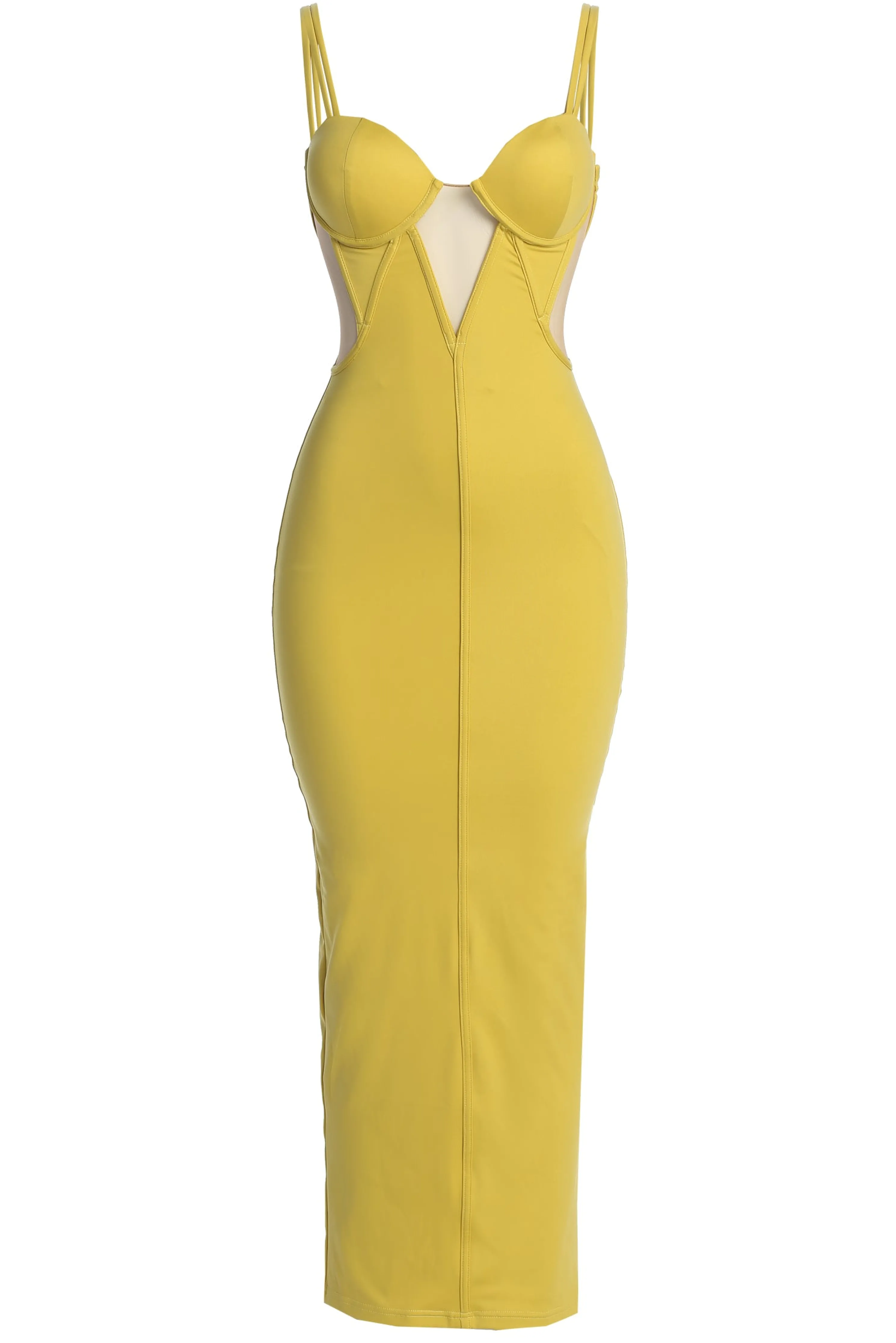 Yellow Enchantment Bustier Maxi Dress