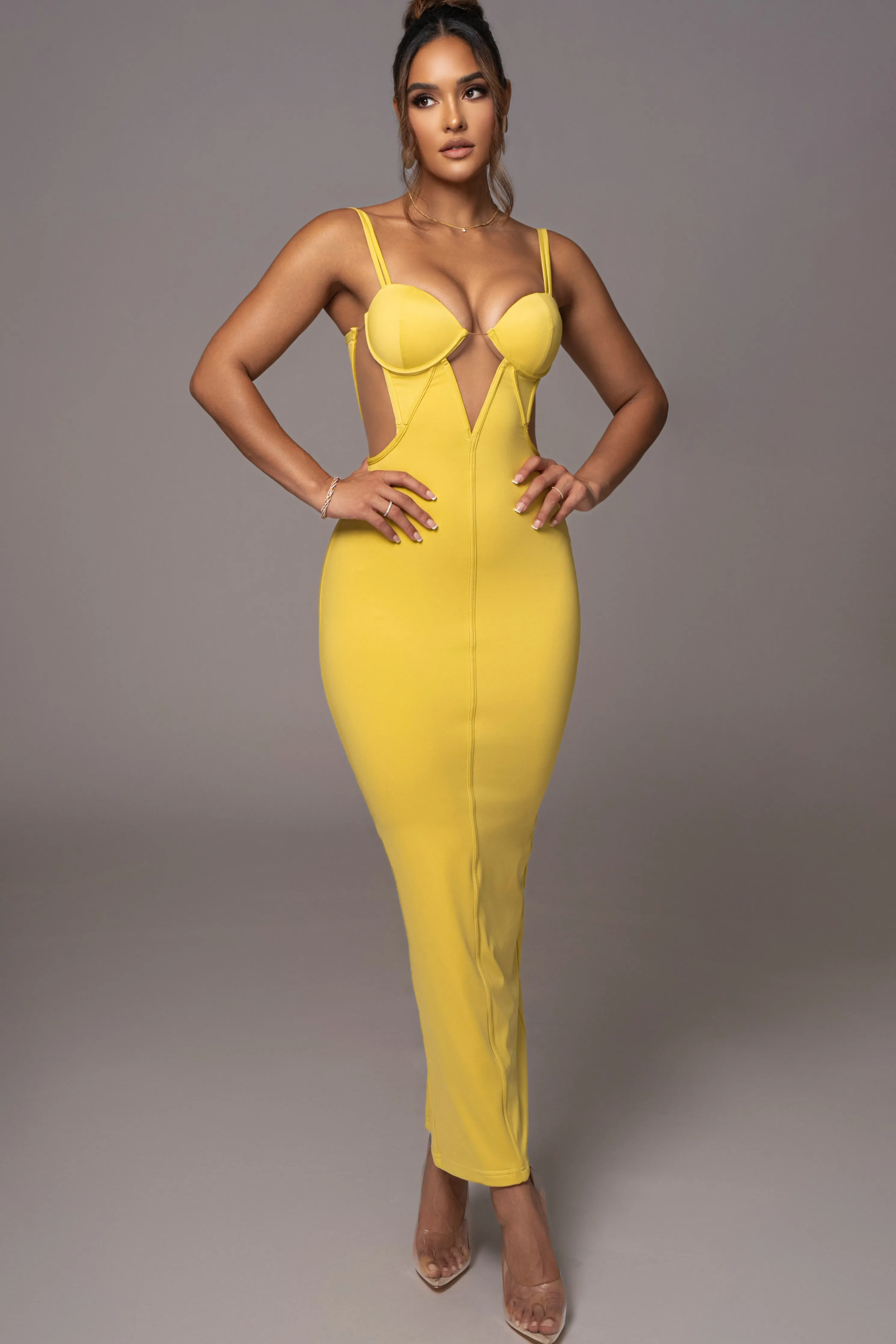 Yellow Enchantment Bustier Maxi Dress