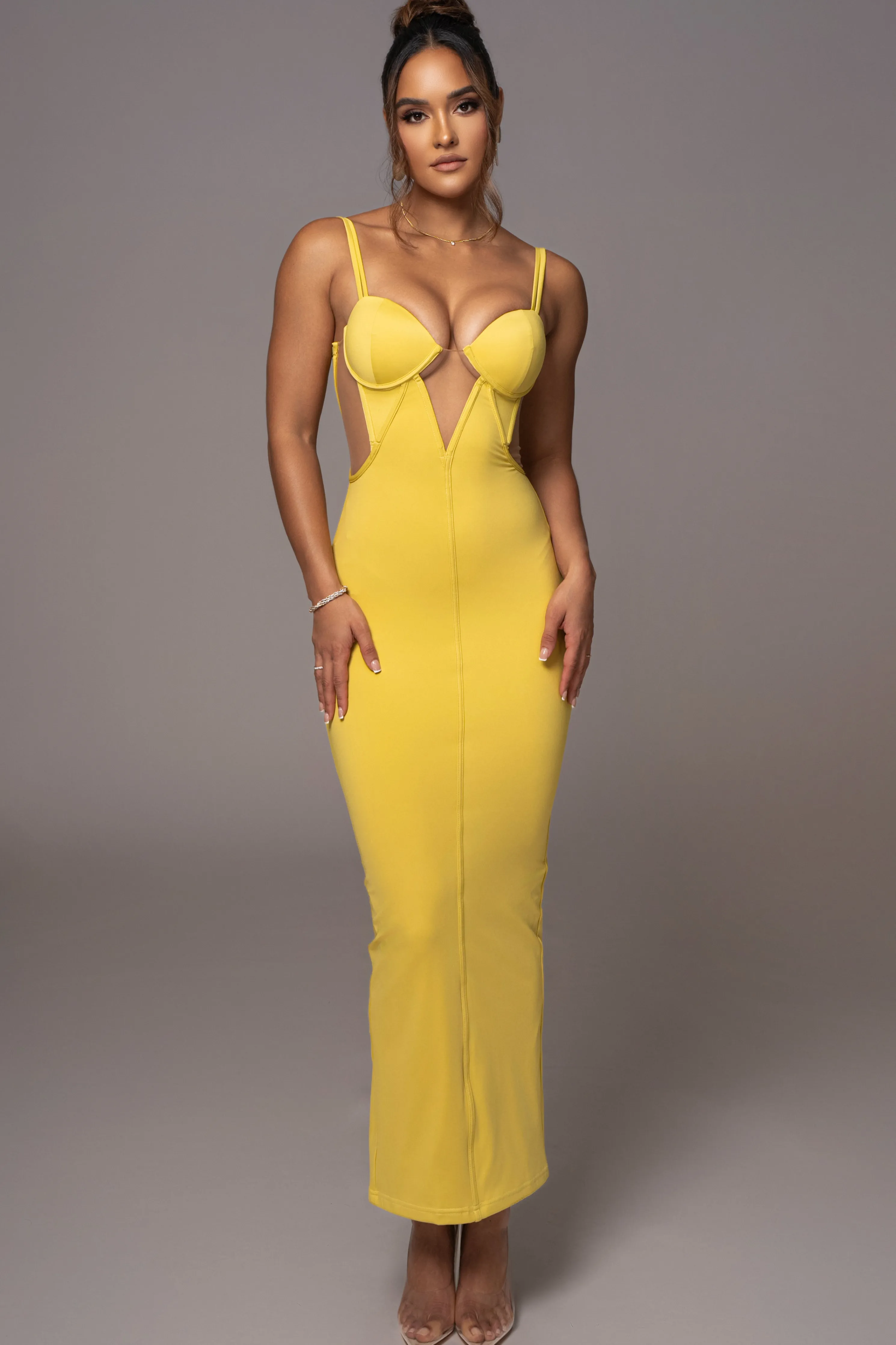 Yellow Enchantment Bustier Maxi Dress