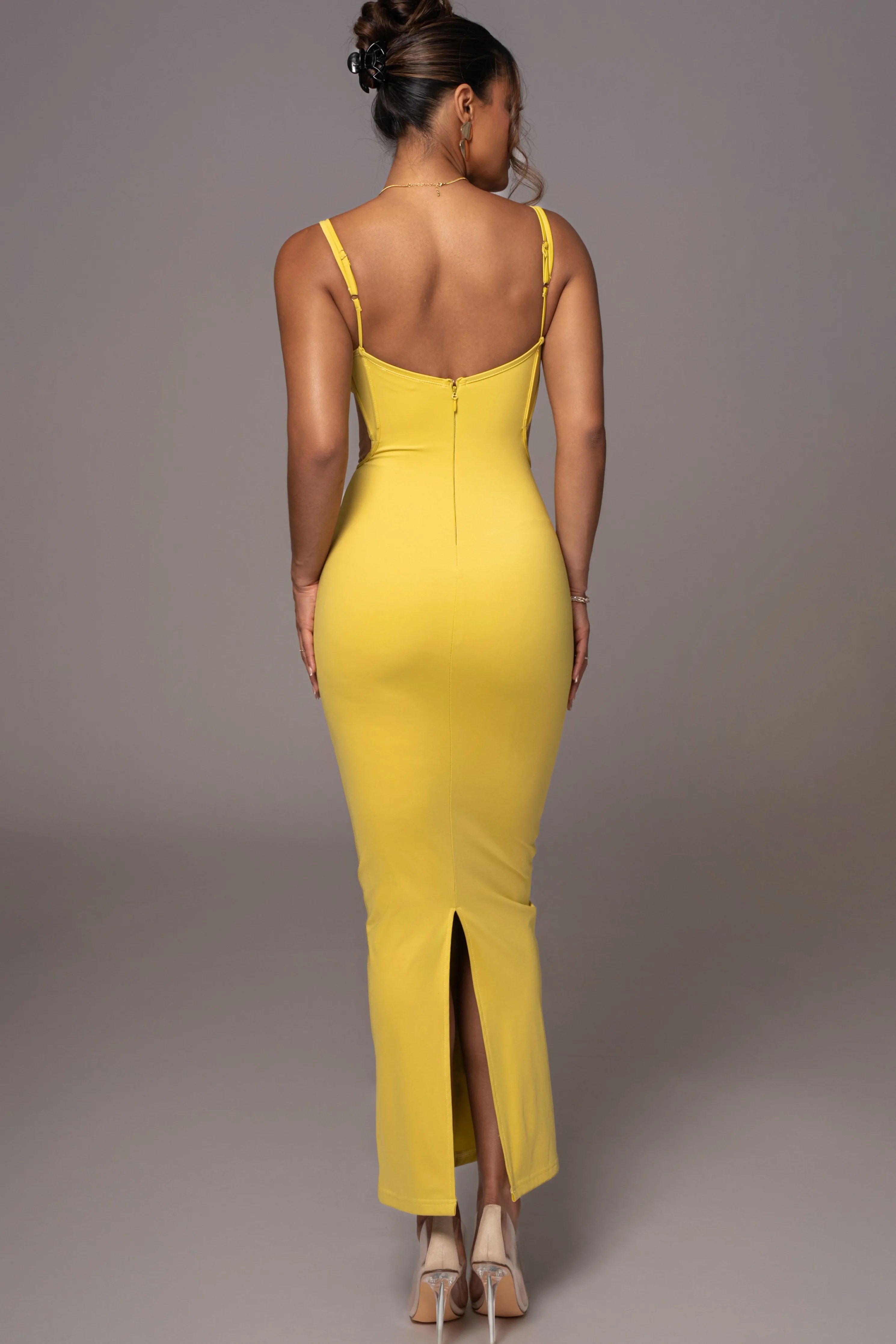 Yellow Enchantment Bustier Maxi Dress