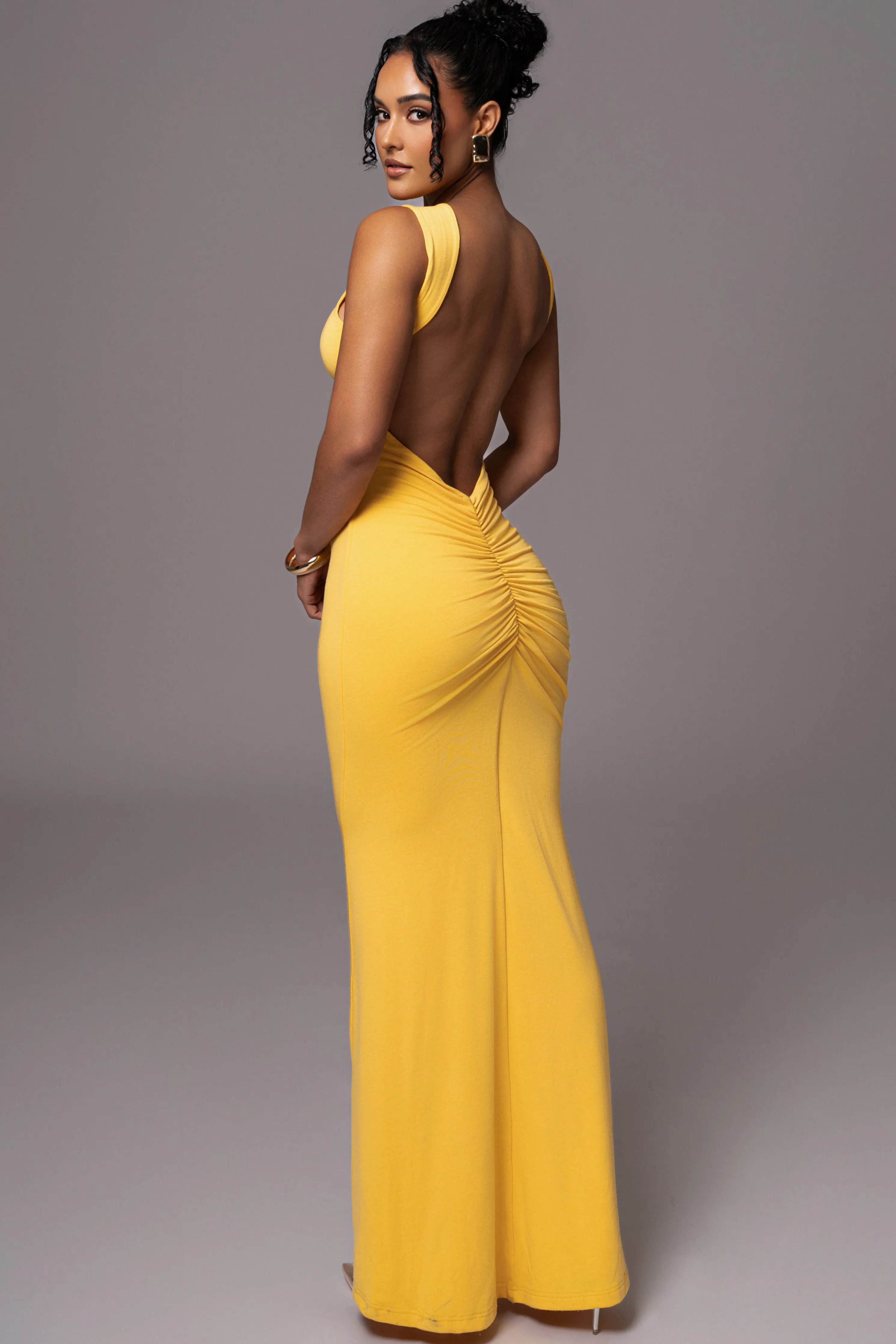 Yellow JLUXBASIX FRONT AND CENTER MAXI DRESS