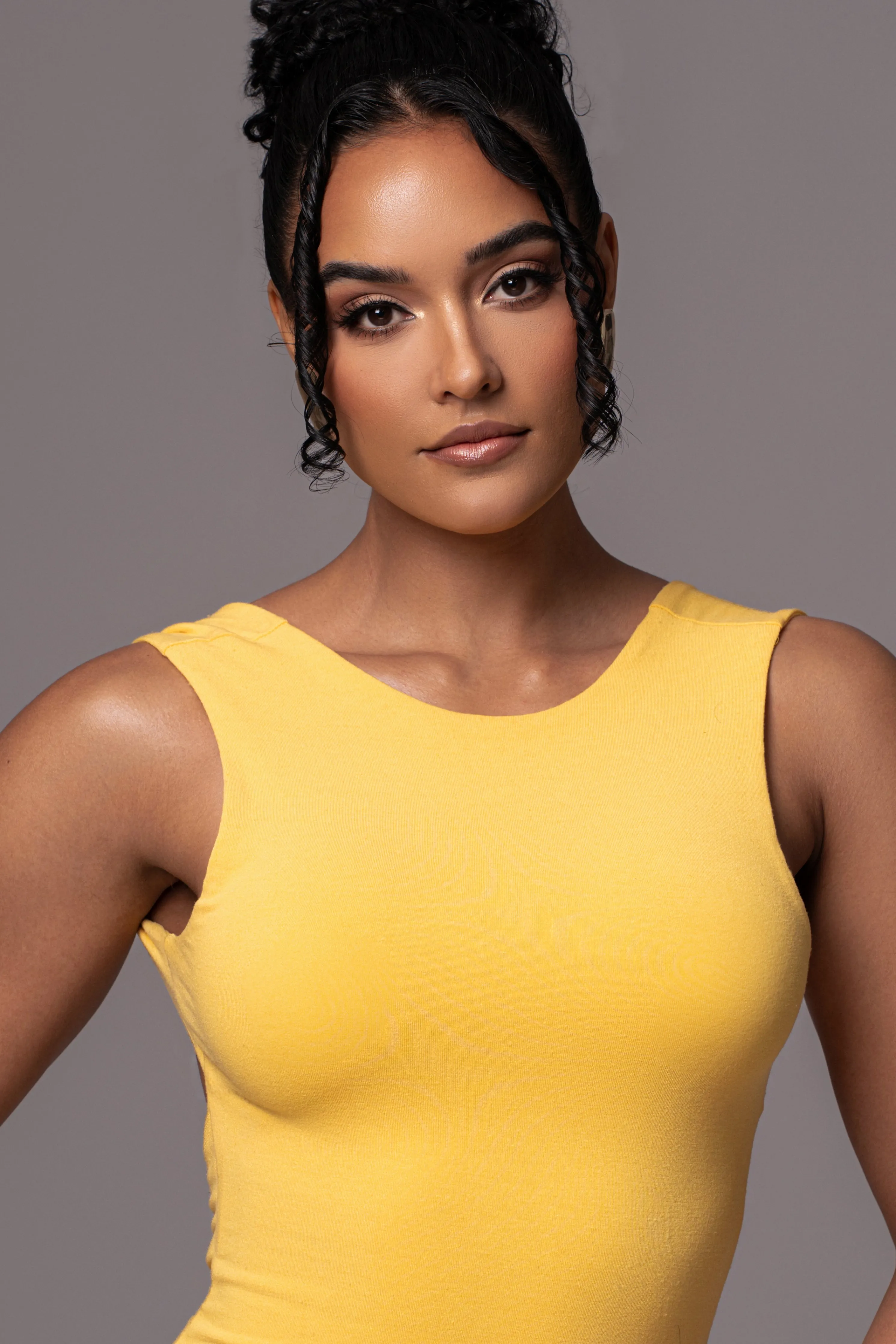 Yellow JLUXBASIX FRONT AND CENTER MAXI DRESS