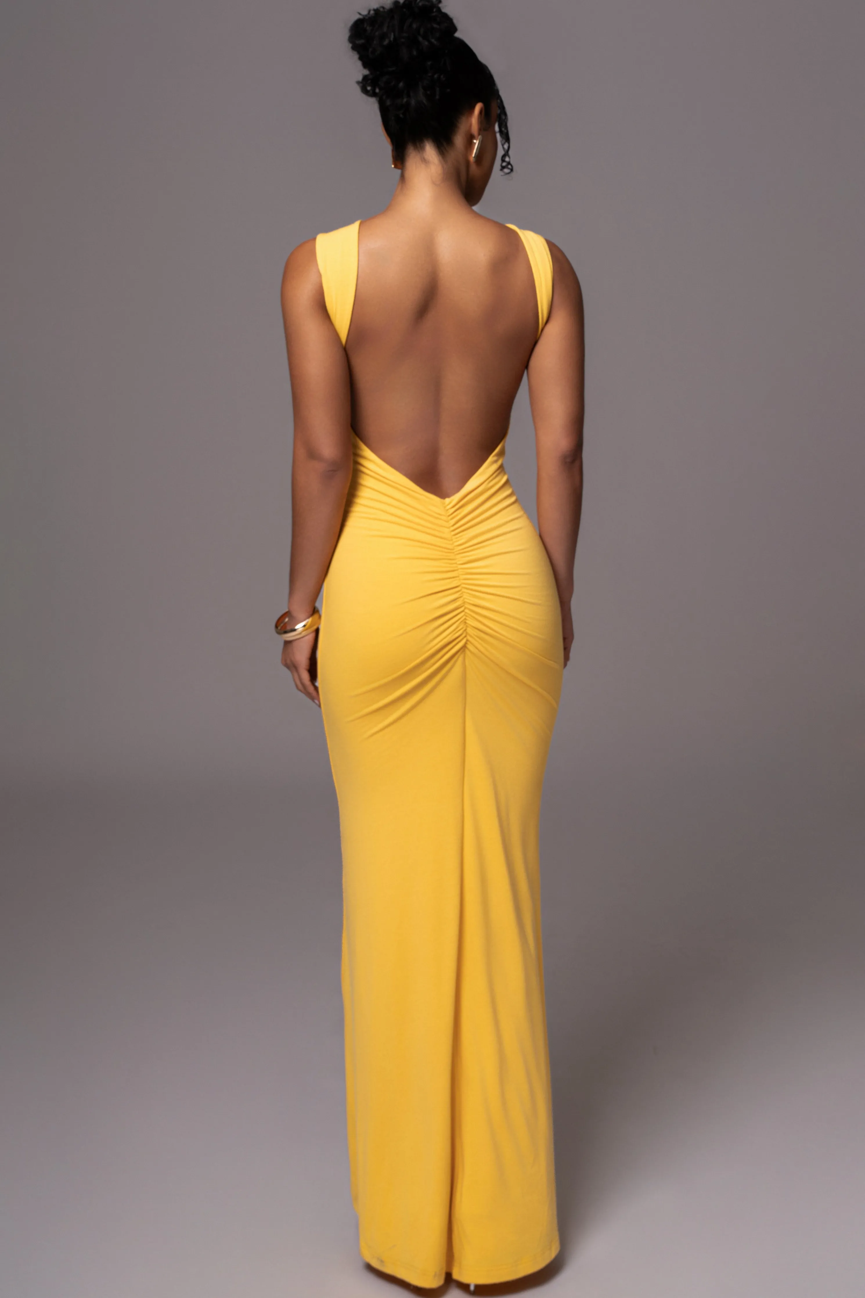 Yellow JLUXBASIX FRONT AND CENTER MAXI DRESS