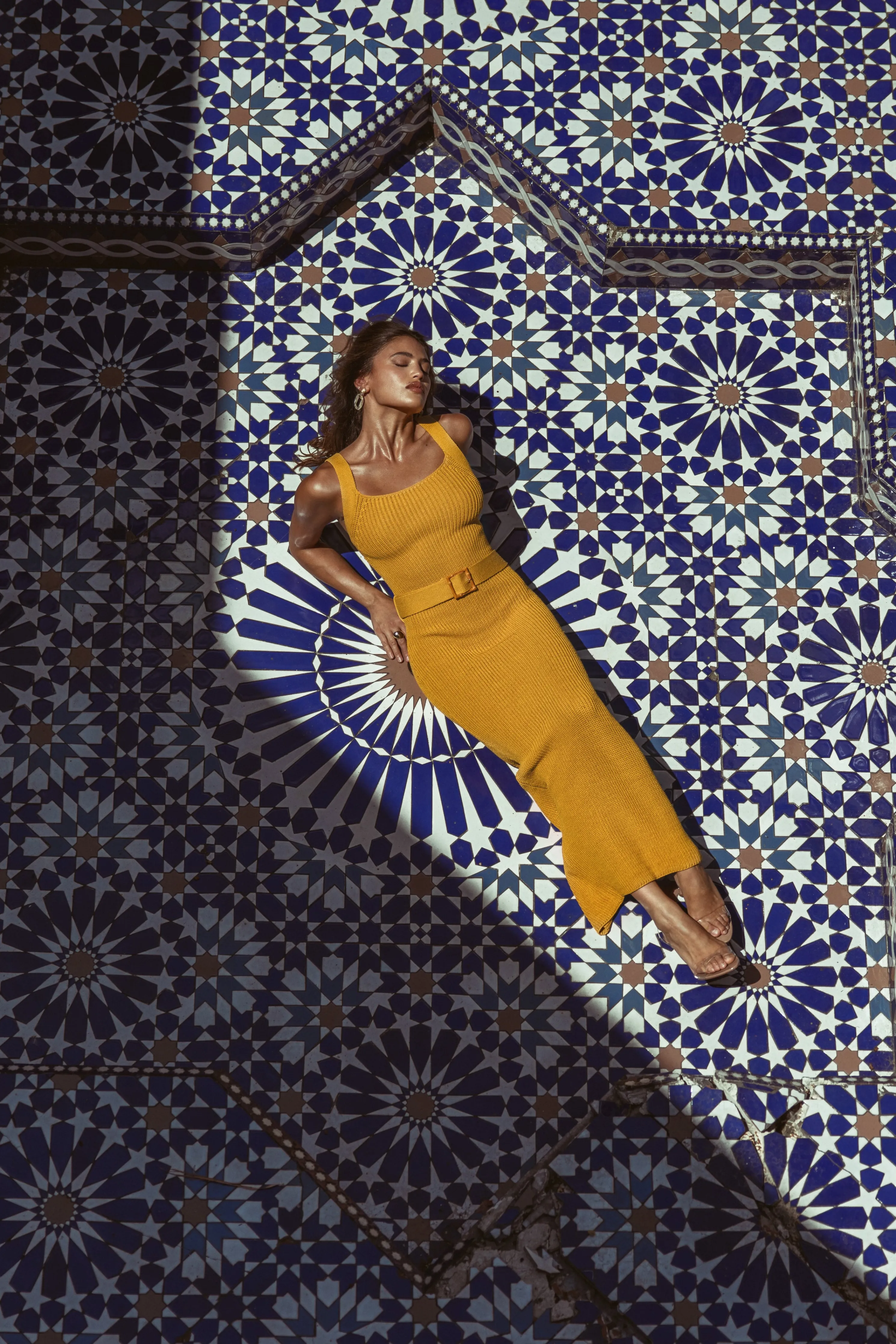 Yellow Moonrise Ribbed Maxi Dress